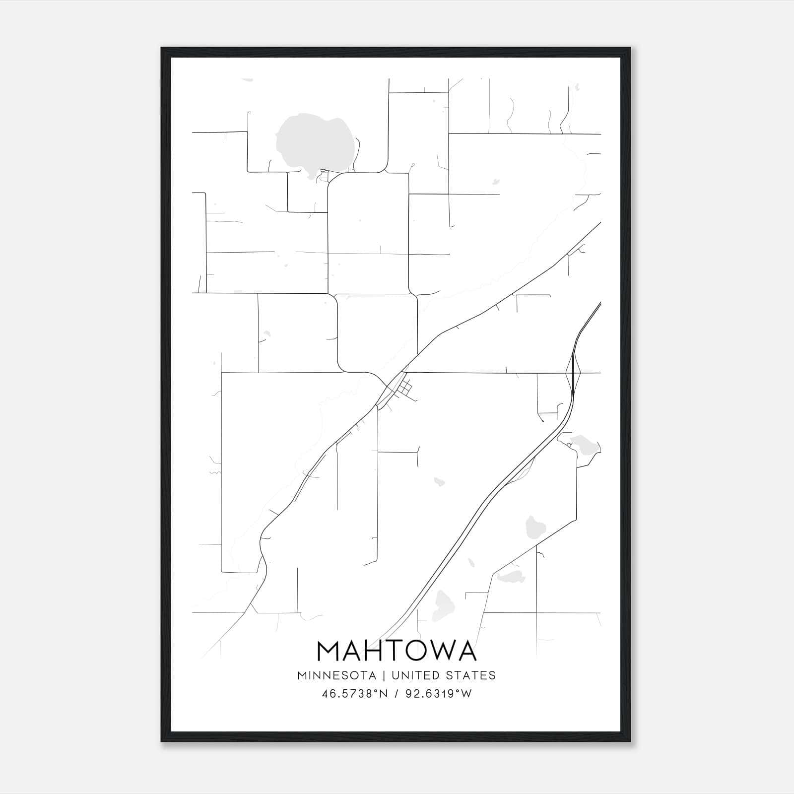 Mahtowa Minnesota Map Poster, Modern Home Decor Wall Art Print Mahtowa Minnesota Map Poster, Modern Home Decor Wall Art Print