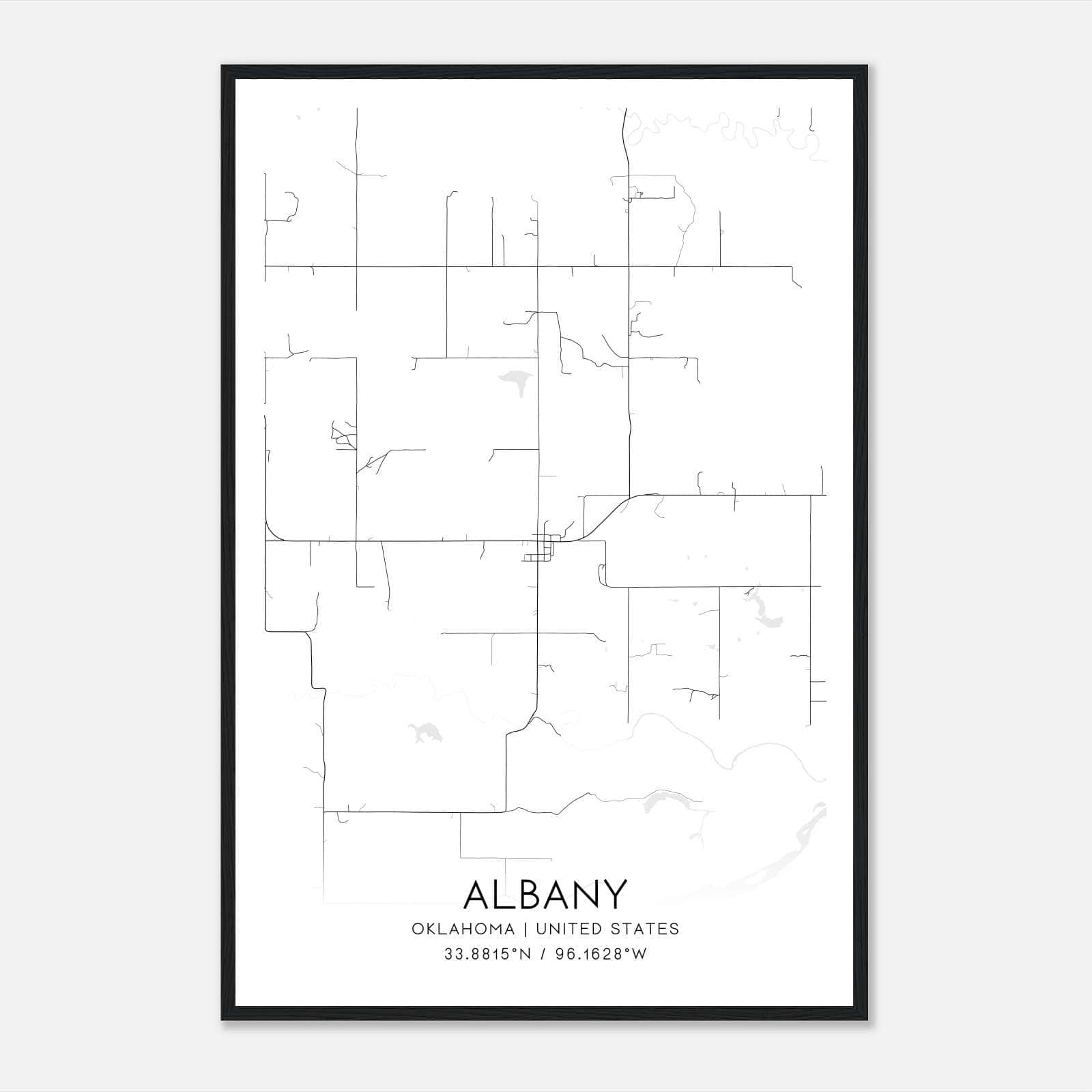 Albany Oklahoma Map Poster, Modern Home Decor Wall Art Print Albany Oklahoma Map Poster, Modern Home Decor Wall Art Print