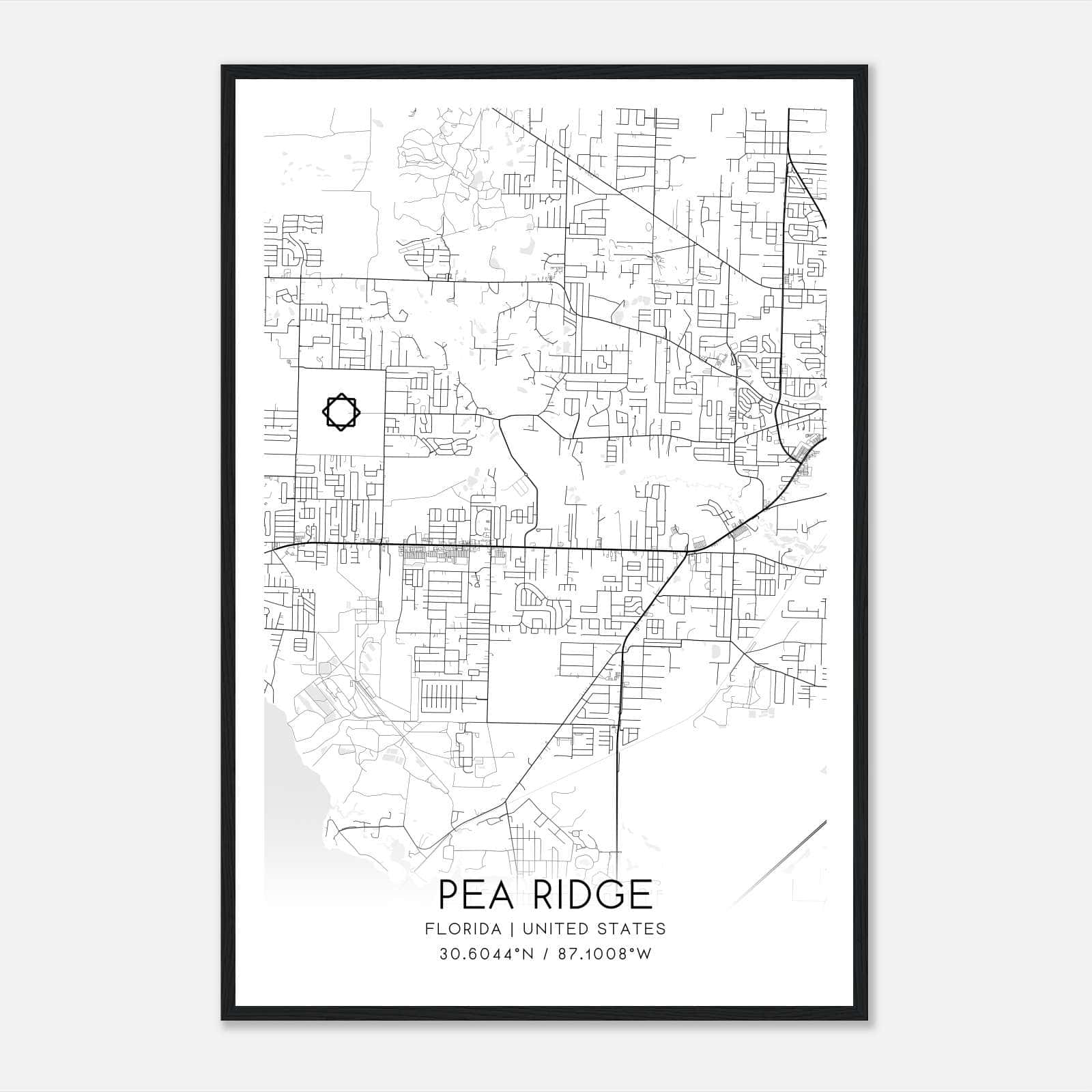Pea Ridge Florida Map Poster, Modern Home Decor Wall Art Print Pea Ridge Florida Map Poster, Modern Home Decor Wall Art Print