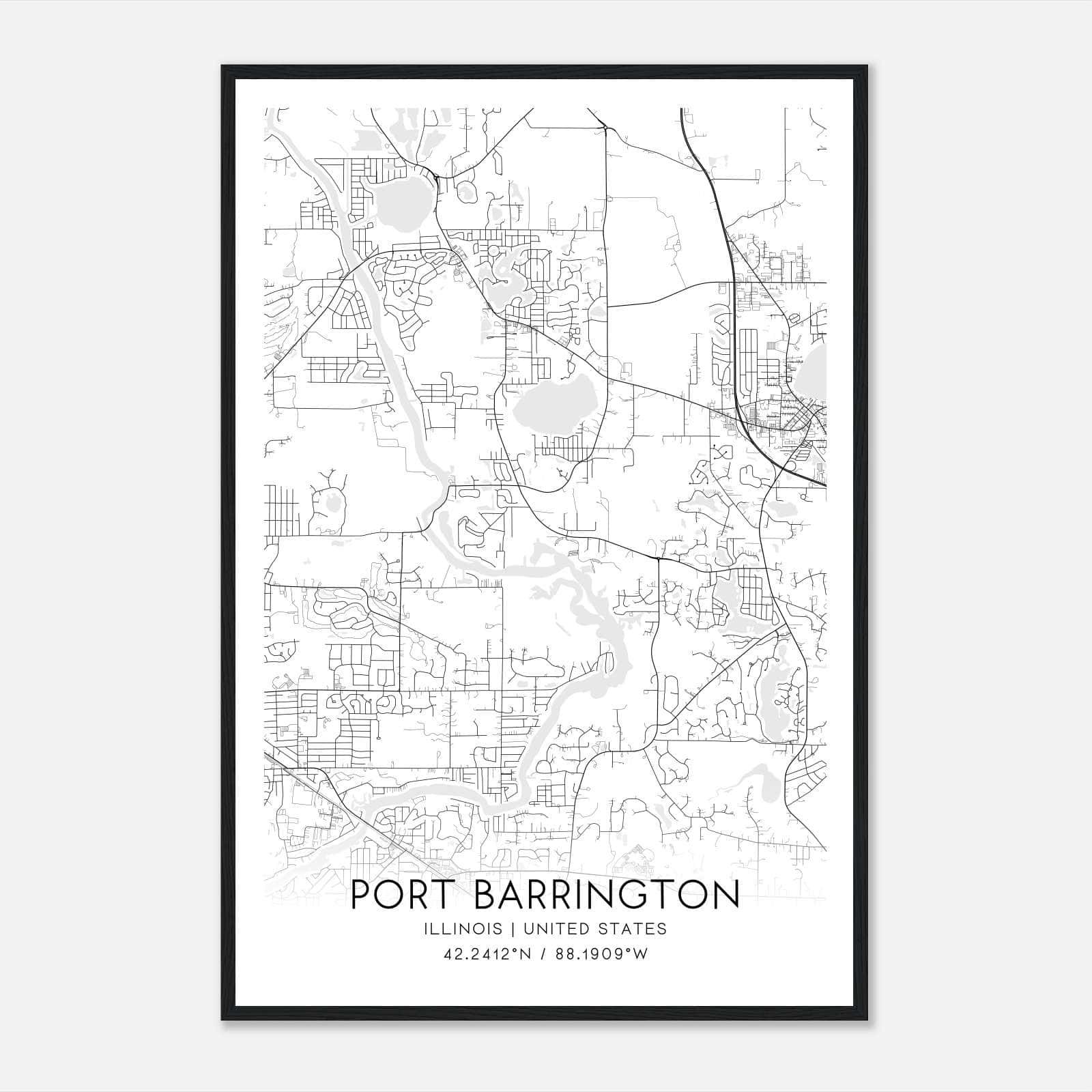 Port Barrington Illinois Map Poster, Modern Home Decor Wall Art Print Port Barrington Illinois Map Poster, Modern Home Decor Wall Art Print