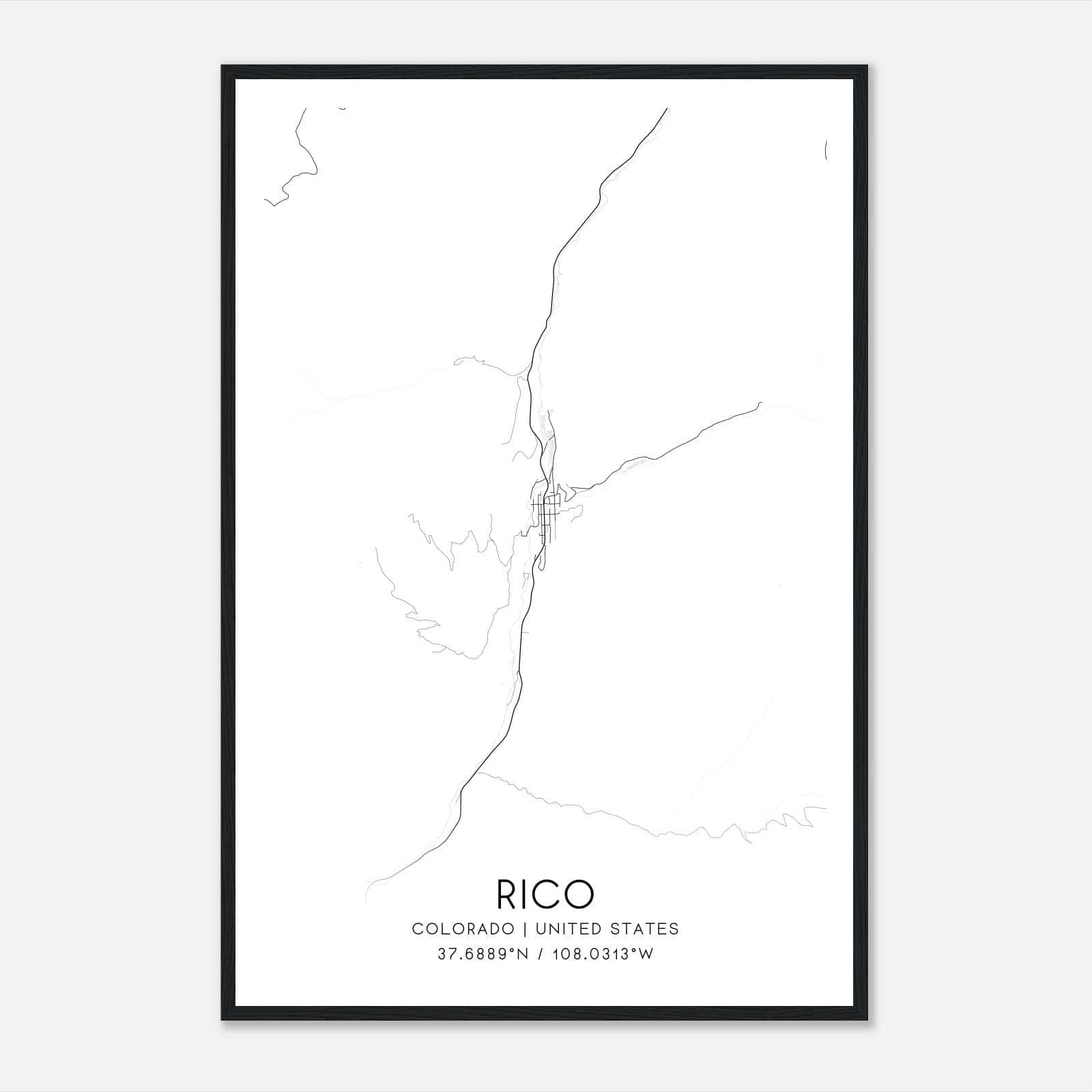 Rico Colorado Map Poster, Modern Home Decor Wall Art Print Rico Colorado Map Poster, Modern Home Decor Wall Art Print