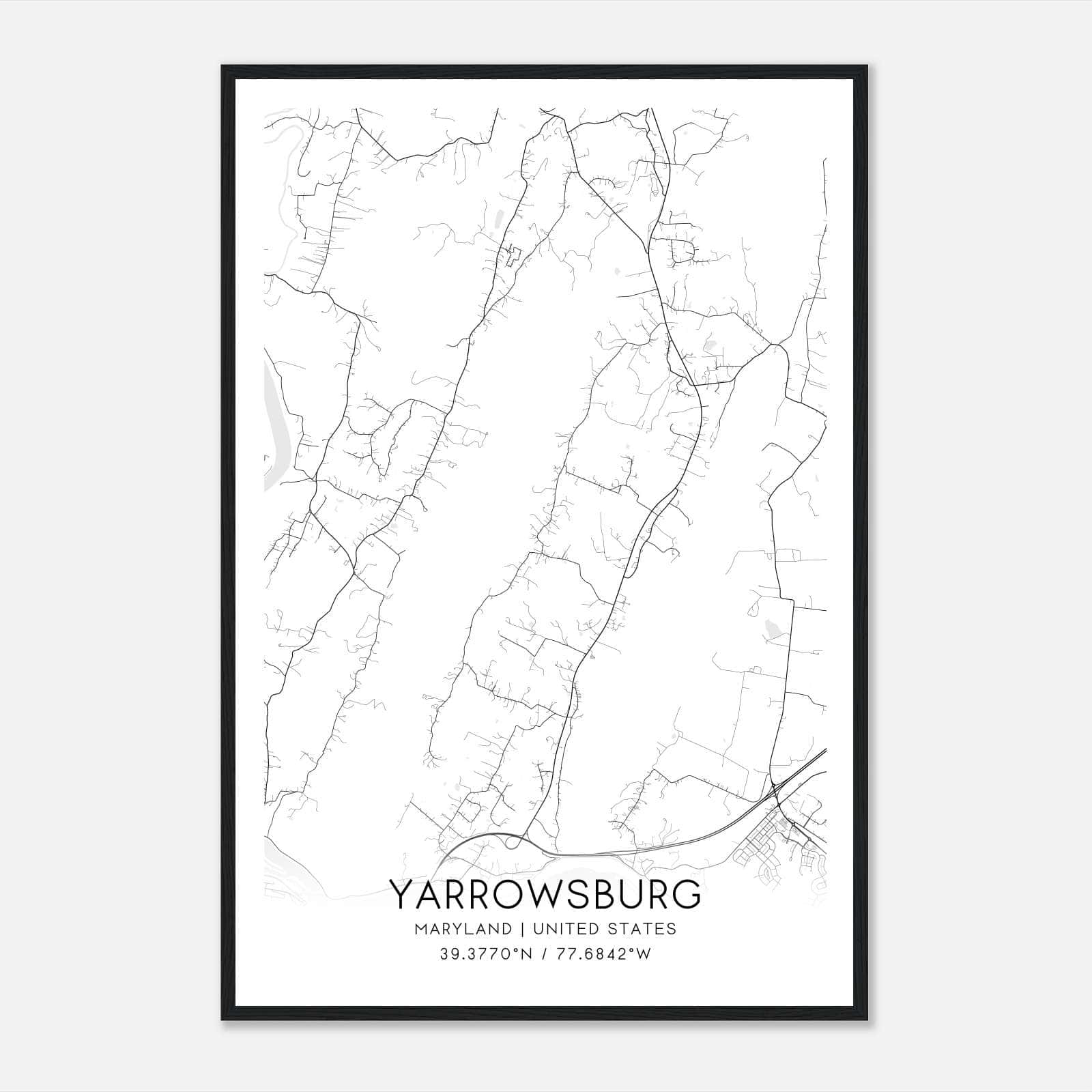 Yarrowsburg Maryland Map Poster, Modern Home Decor Wall Art Print Yarrowsburg Maryland Map Poster, Modern Home Decor Wall Art Print
