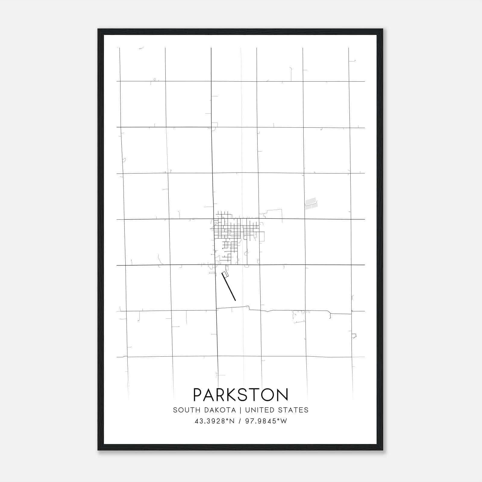 Parkston South Dakota Map Poster, Modern Home Decor Wall Art Print Parkston South Dakota Map Poster, Modern Home Decor Wall Art Print