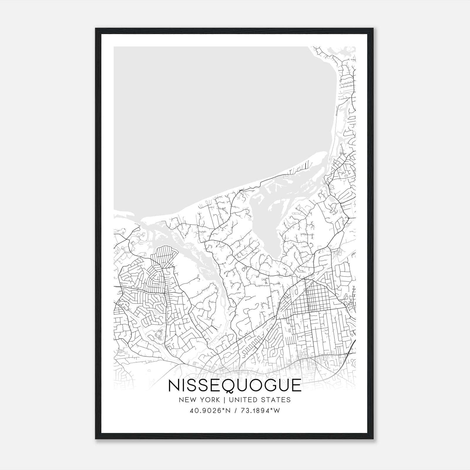 Nissequogue New York Map Poster, Modern Home Decor Wall Art Print Nissequogue New York Map Poster, Modern Home Decor Wall Art Print