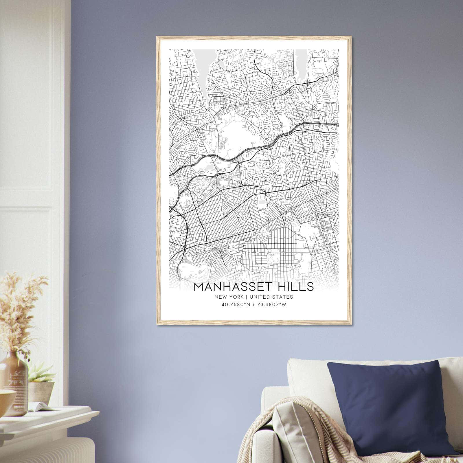 Deerfield Kansas Map Poster, Modern Home Decor Wall Art Print (Copy)