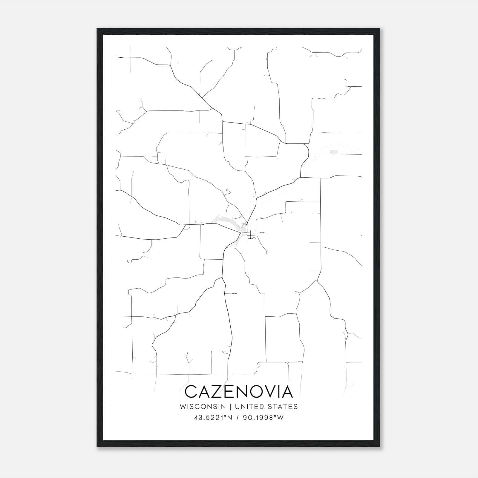 Cazenovia Wisconsin Map Poster, Modern Home Decor Wall Art Print Cazenovia Wisconsin Map Poster, Modern Home Decor Wall Art Print