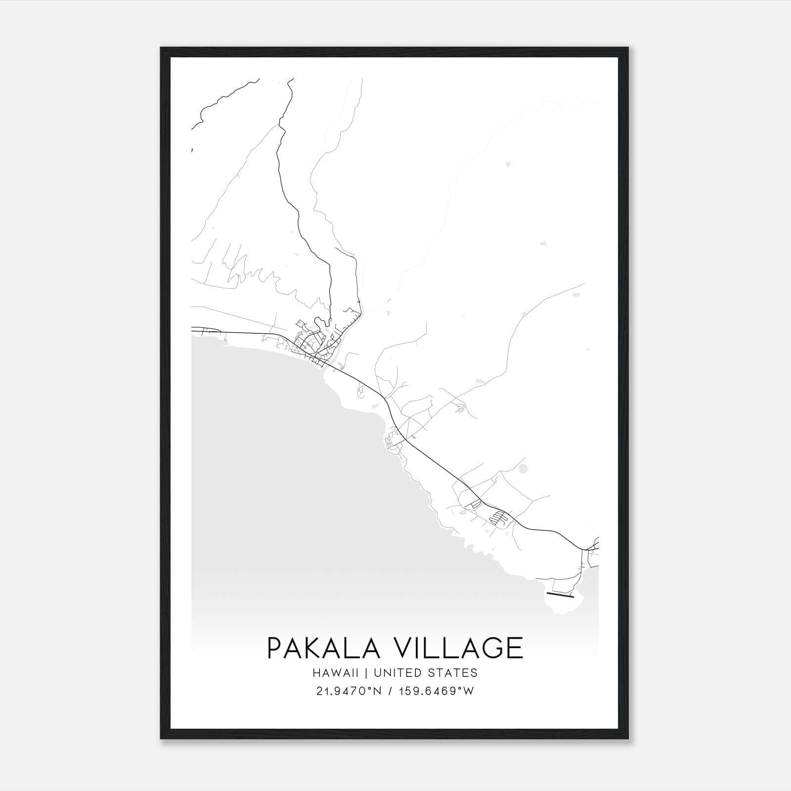 Pakala Village Hawaii Map Poster, Modern Home Decor Wall Art Print Pakala Village Hawaii Map Poster, Modern Home Decor Wall Art Print
