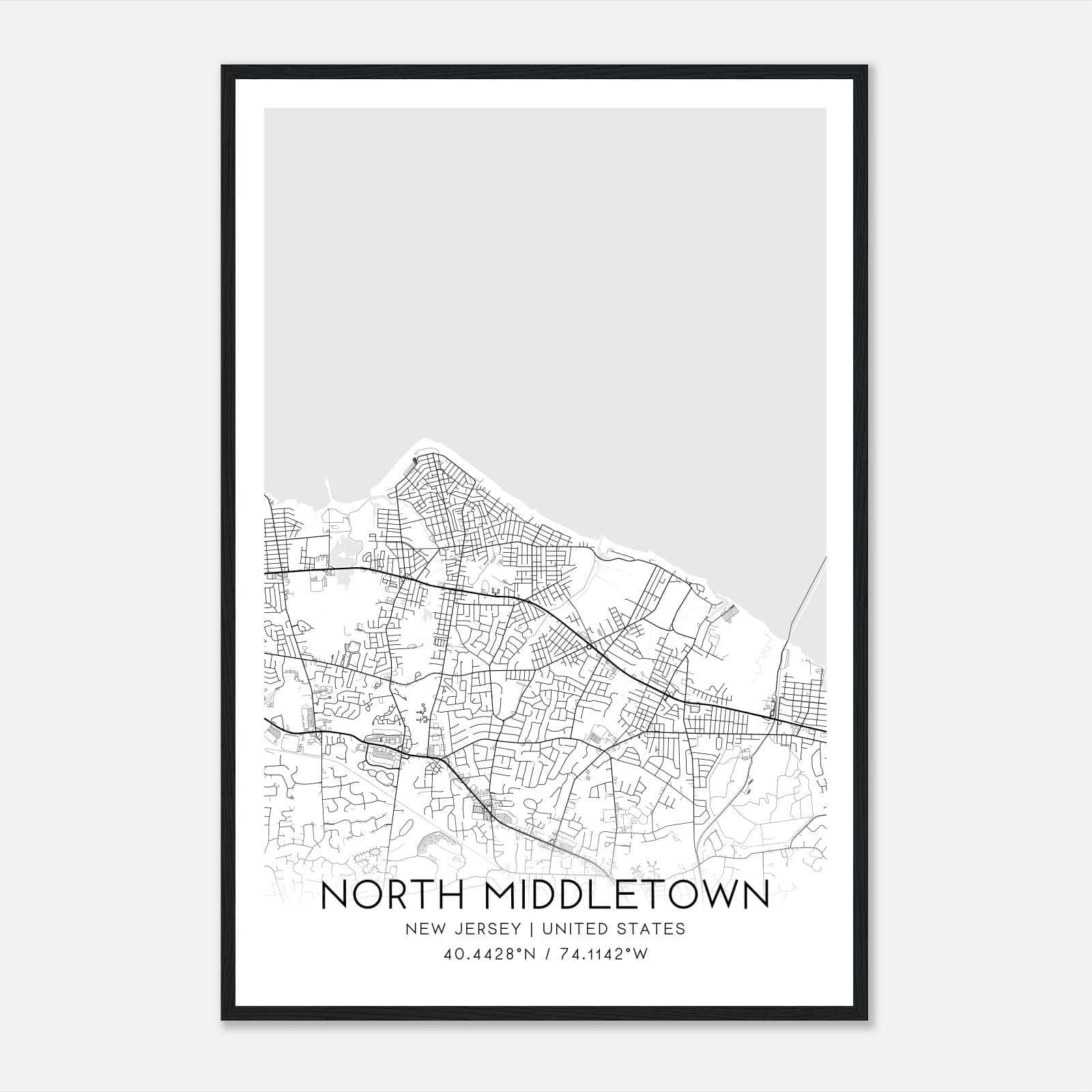 North Middletown New Jersey Map Poster, Modern Home Decor Wall Art Print North Middletown New Jersey Map Poster, Modern Home Decor Wall Art Print