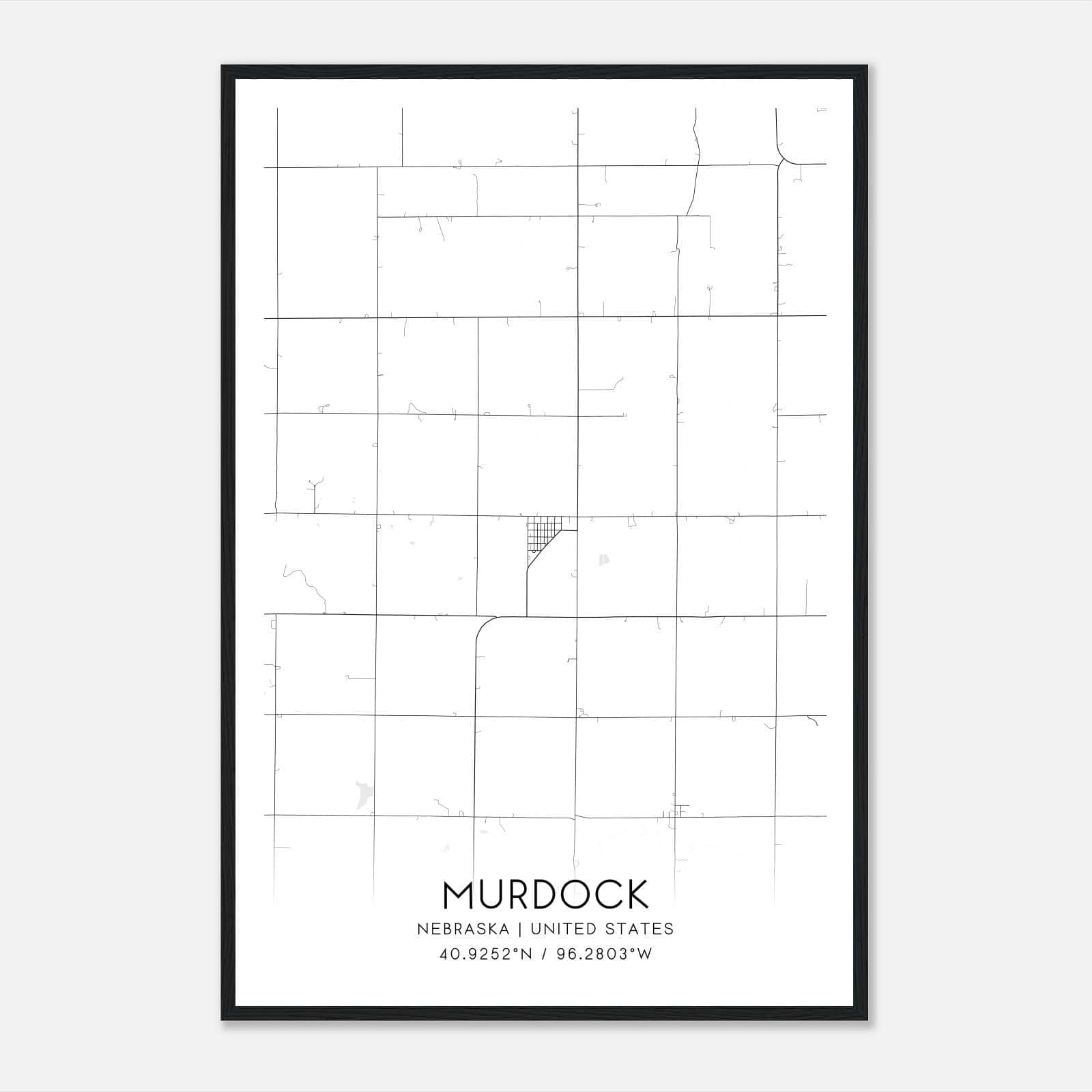 Murdock Nebraska Map Poster, Modern Home Decor Wall Art Print Murdock Nebraska Map Poster, Modern Home Decor Wall Art Print