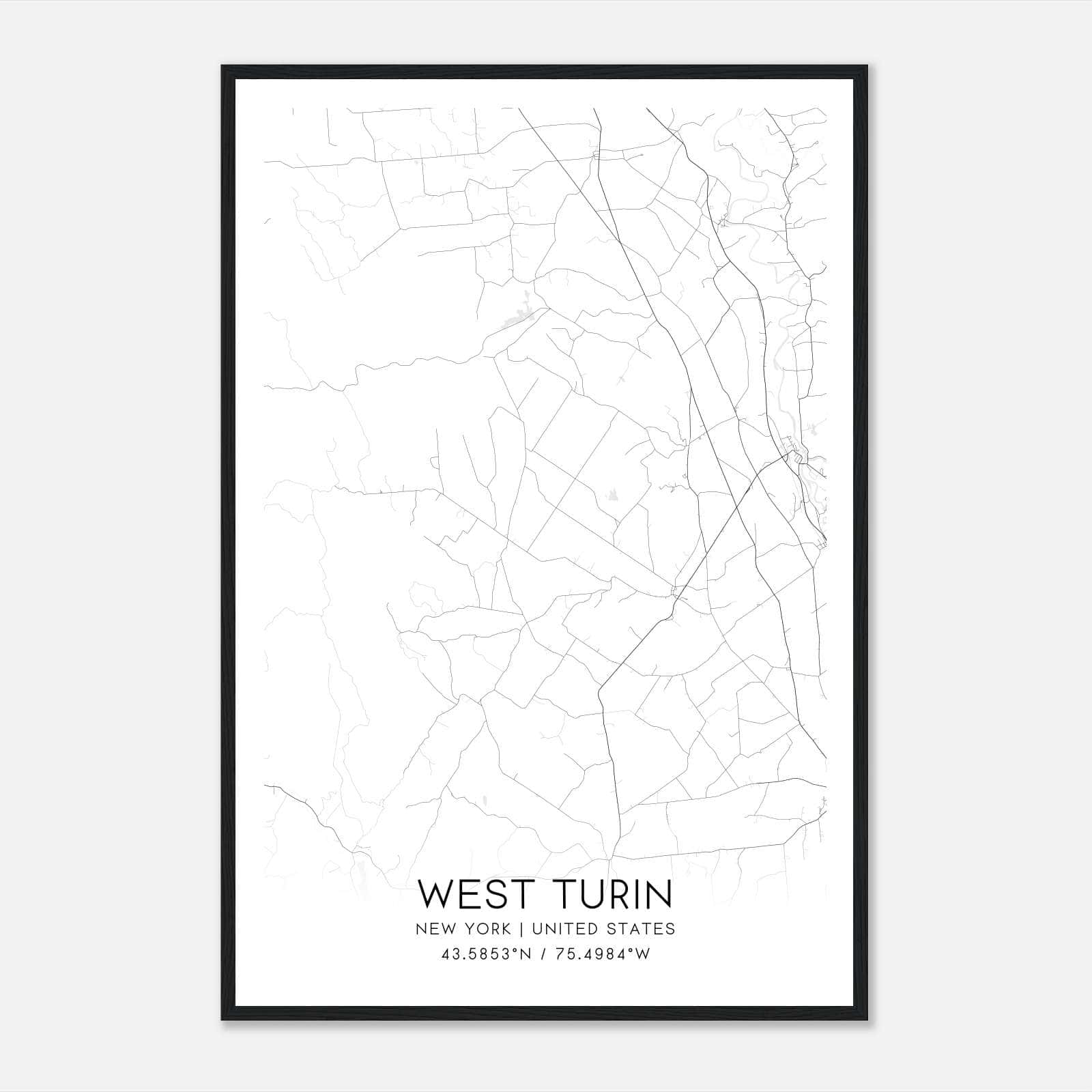 West Turin New York Map Poster, Modern Home Decor Wall Art Print West Turin New York Map Poster, Modern Home Decor Wall Art Print