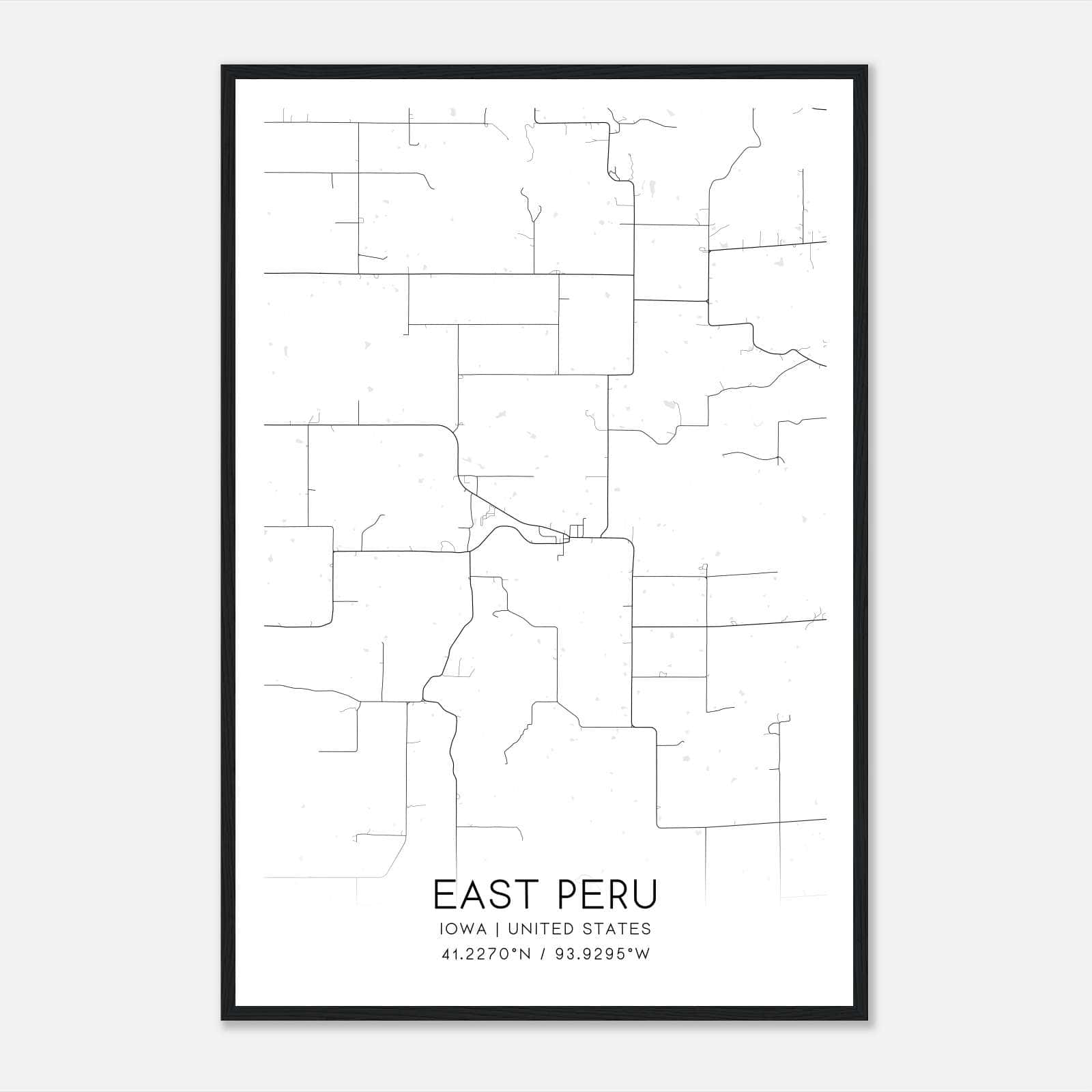 East Peru Iowa Map Poster, Modern Home Decor Wall Art Print East Peru Iowa Map Poster, Modern Home Decor Wall Art Print