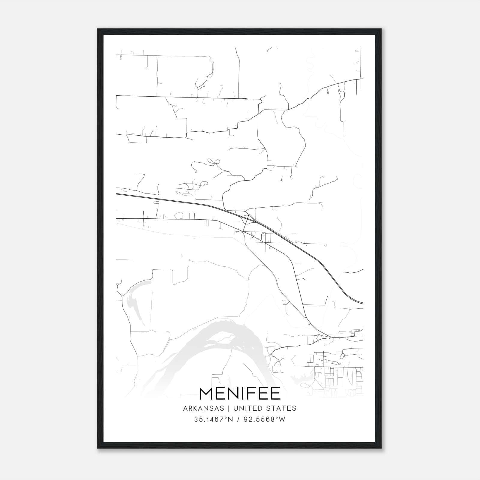 Menifee Arkansas Map Poster, Modern Home Decor Wall Art Print Menifee Arkansas Map Poster, Modern Home Decor Wall Art Print