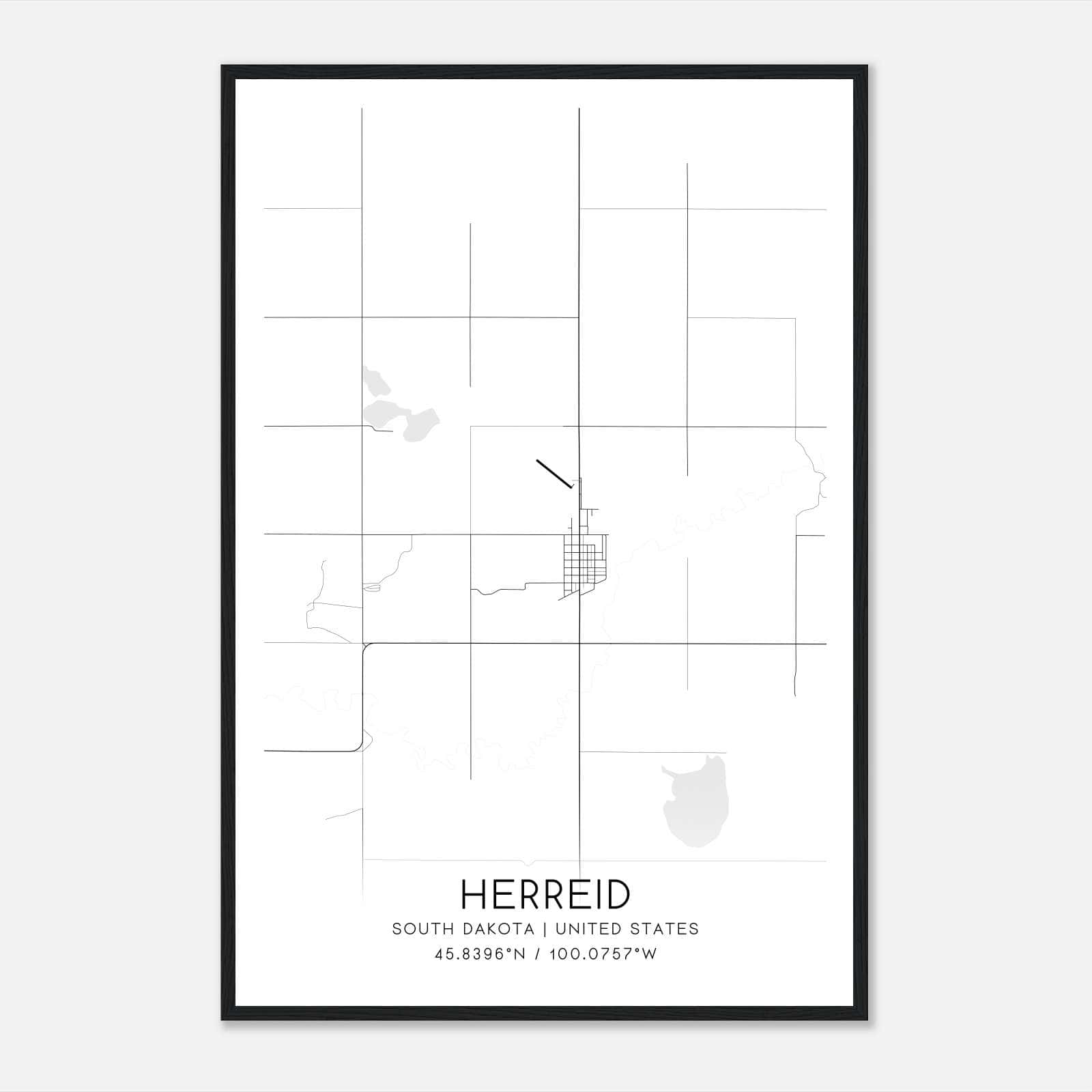 Herreid South Dakota Map Poster, Modern Home Decor Wall Art Print Herreid South Dakota Map Poster, Modern Home Decor Wall Art Print