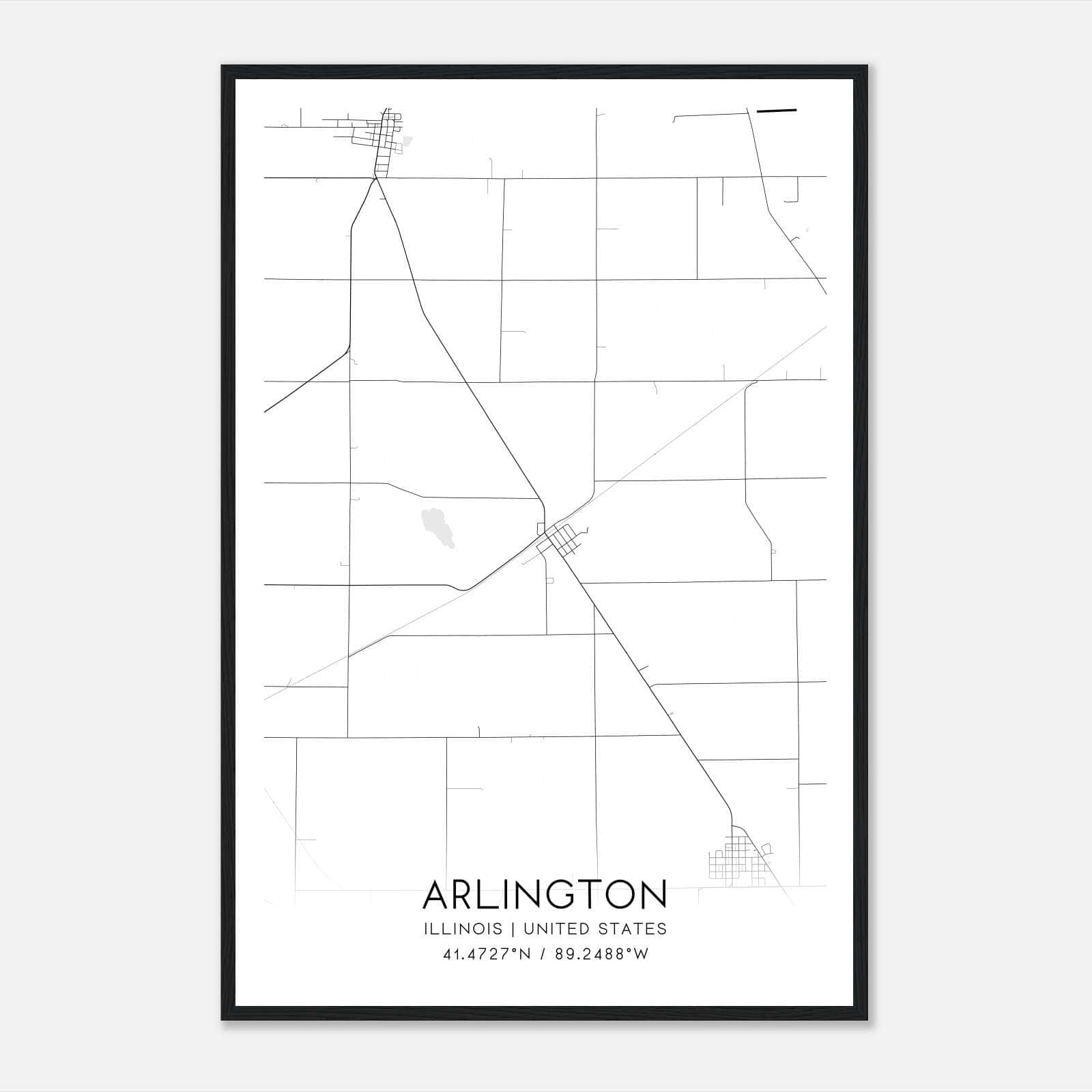 Arlington Illinois Map Poster, Modern Home Decor Wall Art Print Arlington Illinois Map Poster, Modern Home Decor Wall Art Print