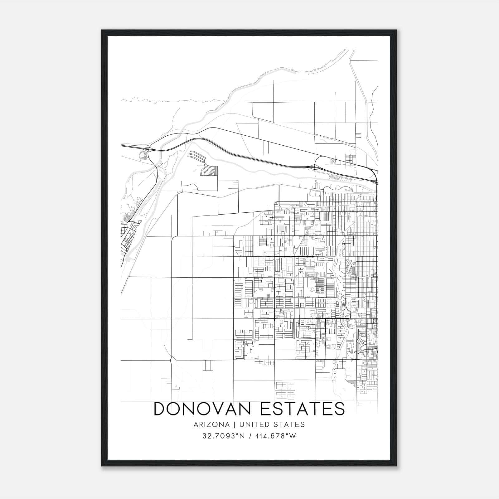Donovan Estates Arizona Map Poster, Modern Home Decor Wall Art Print Donovan Estates Arizona Map Poster, Modern Home Decor Wall Art Print