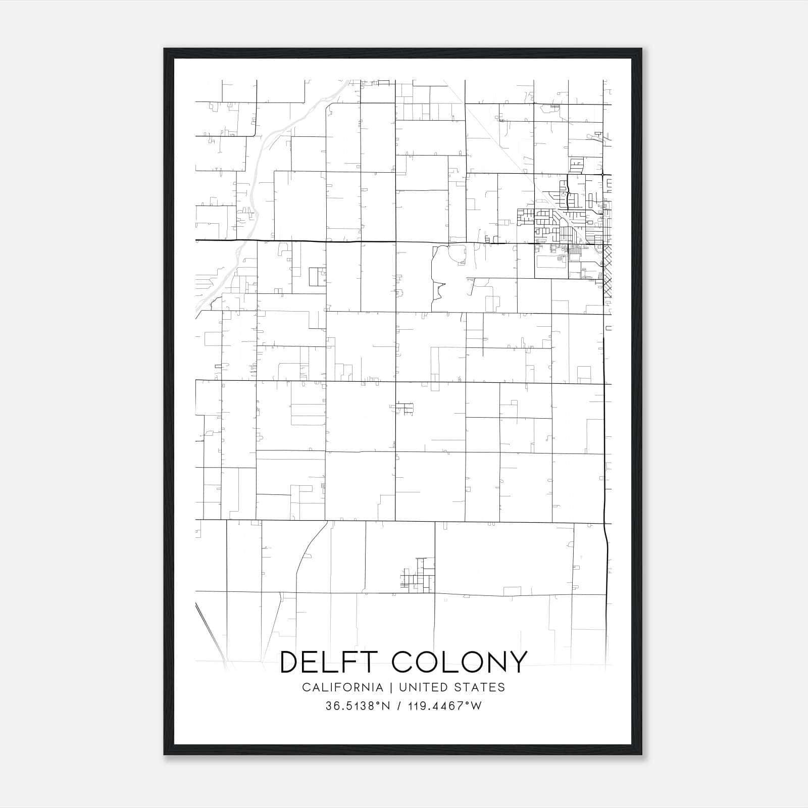 Delft Colony California Map Poster, Modern Home Decor Wall Art Print Delft Colony California Map Poster, Modern Home Decor Wall Art Print