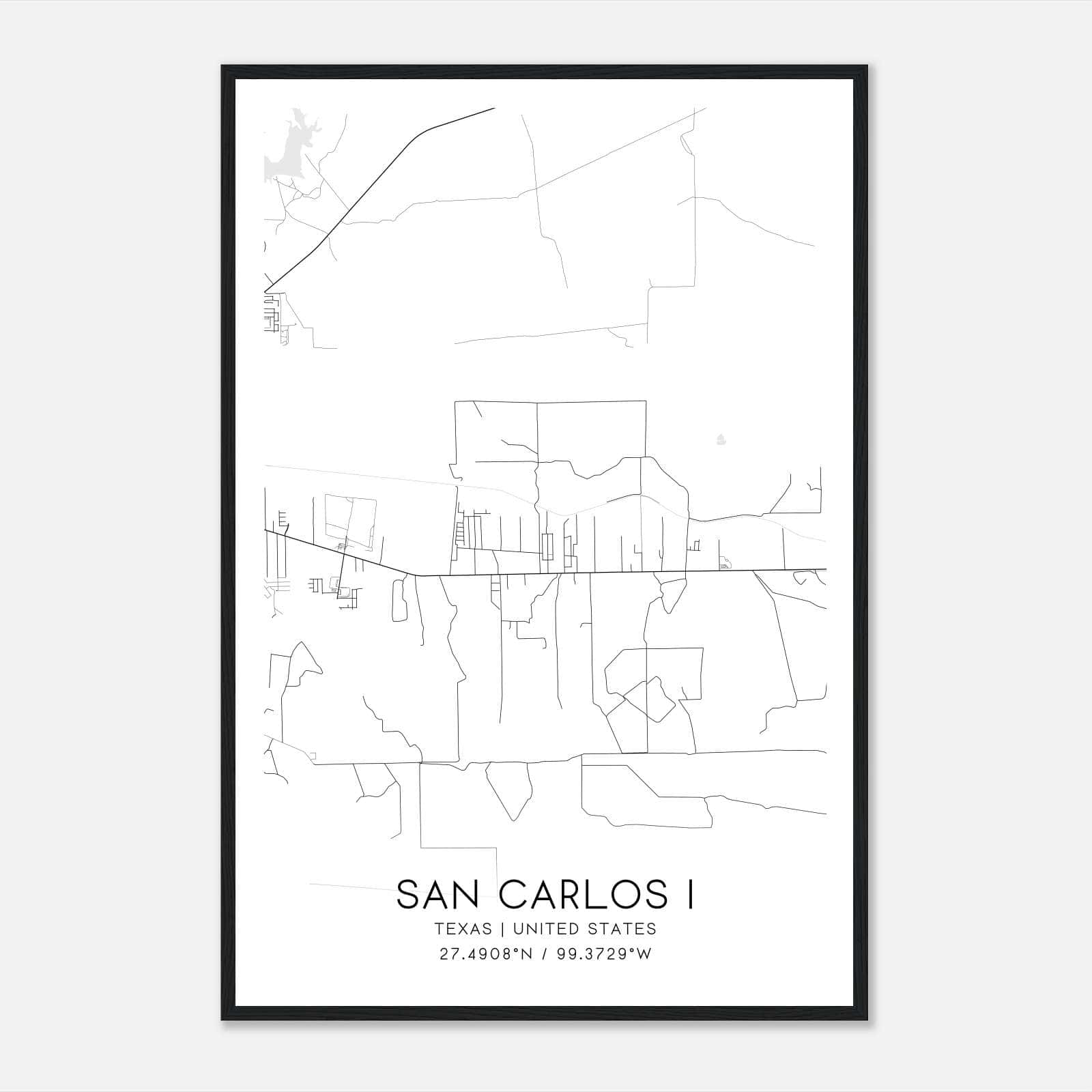 San Carlos I Texas Map Poster, Modern Home Decor Wall Art Print San Carlos I Texas Map Poster, Modern Home Decor Wall Art Print