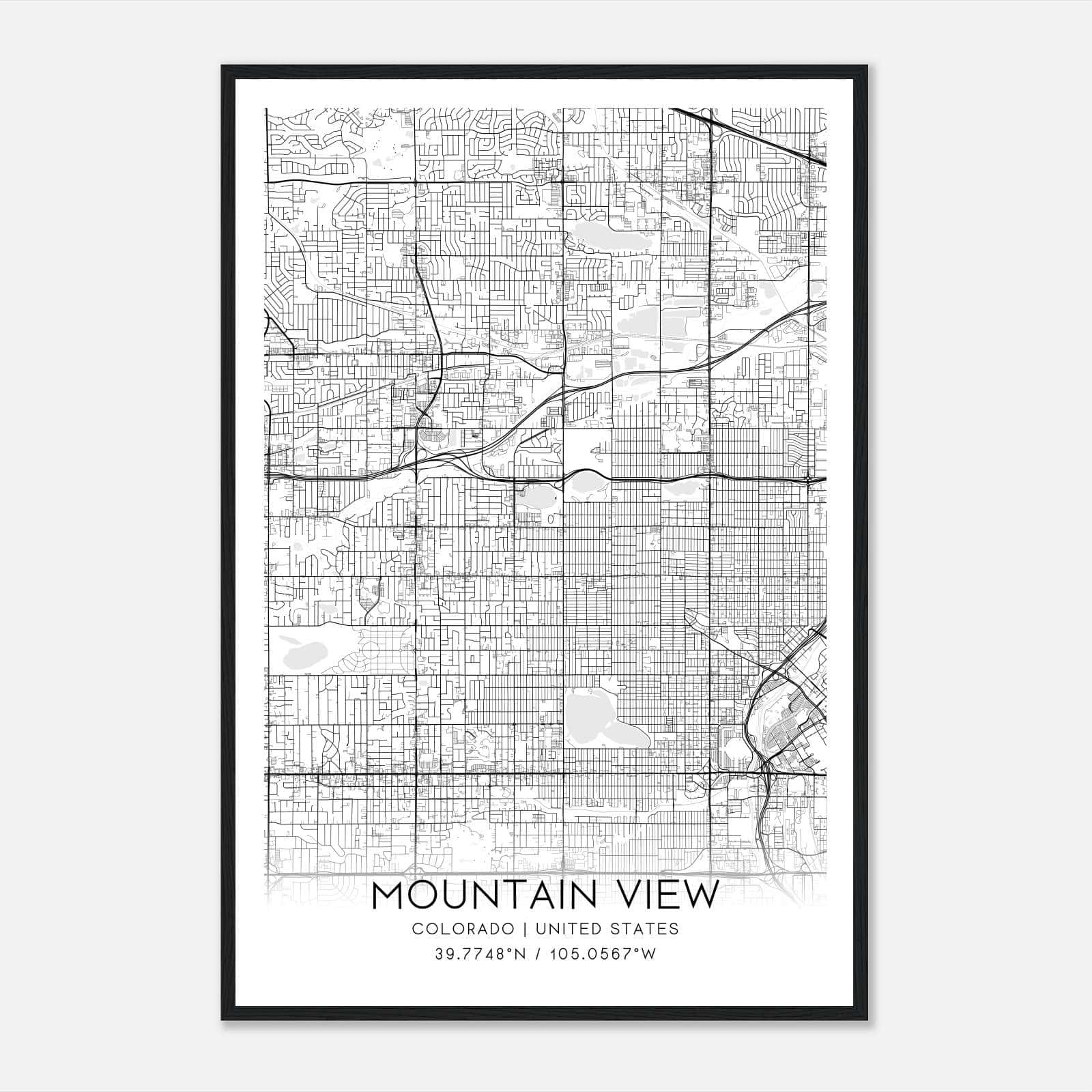 Mountain View Colorado Map Poster, Modern Home Decor Wall Art Print Mountain View Colorado Map Poster, Modern Home Decor Wall Art Print