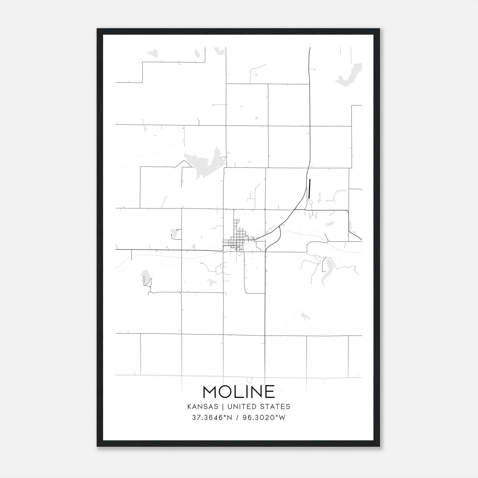 Moline Kansas Map Poster, Modern Home Decor Wall Art Print Moline Kansas Map Poster, Modern Home Decor Wall Art Print