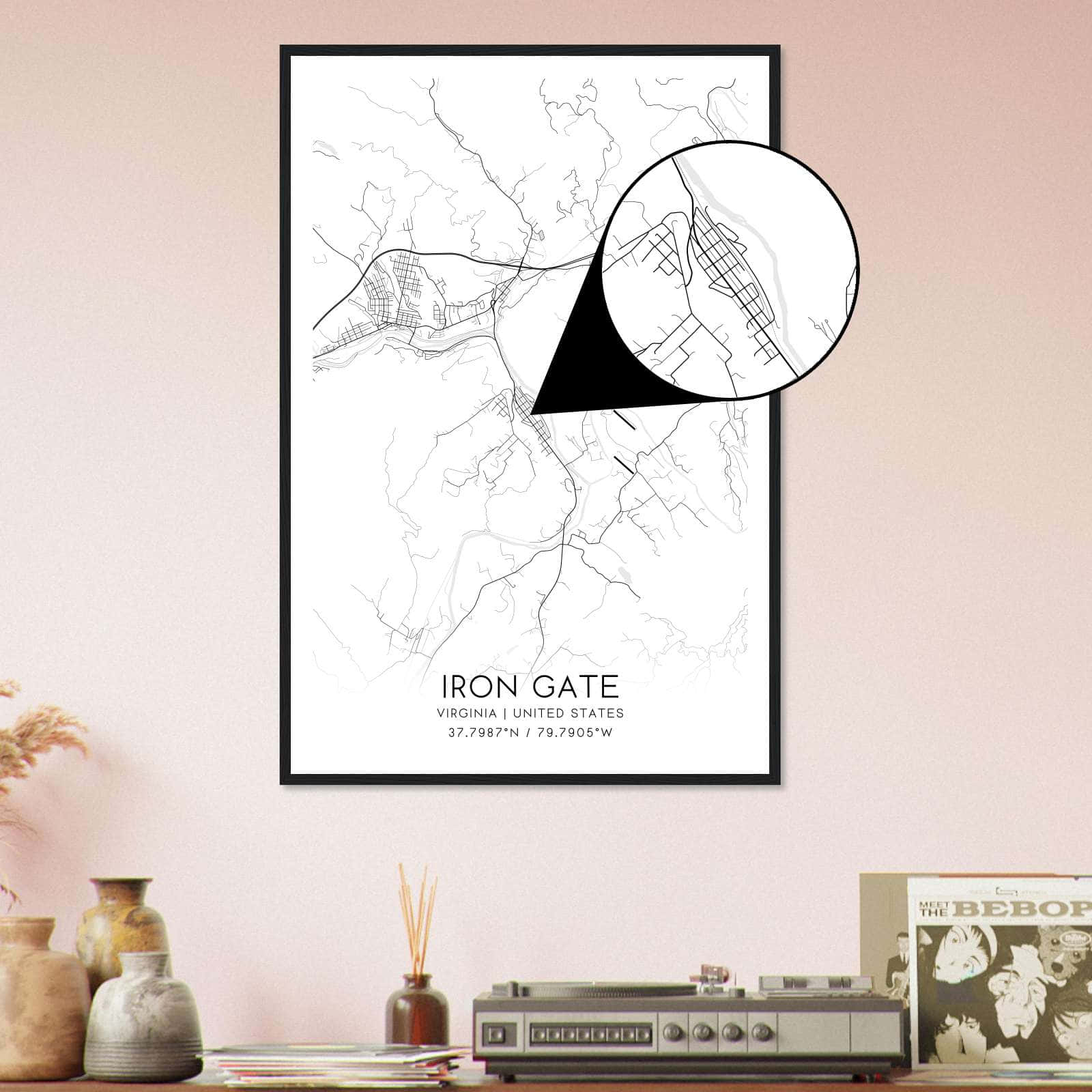 Deerfield Kansas Map Poster, Modern Home Decor Wall Art Print (Copy)