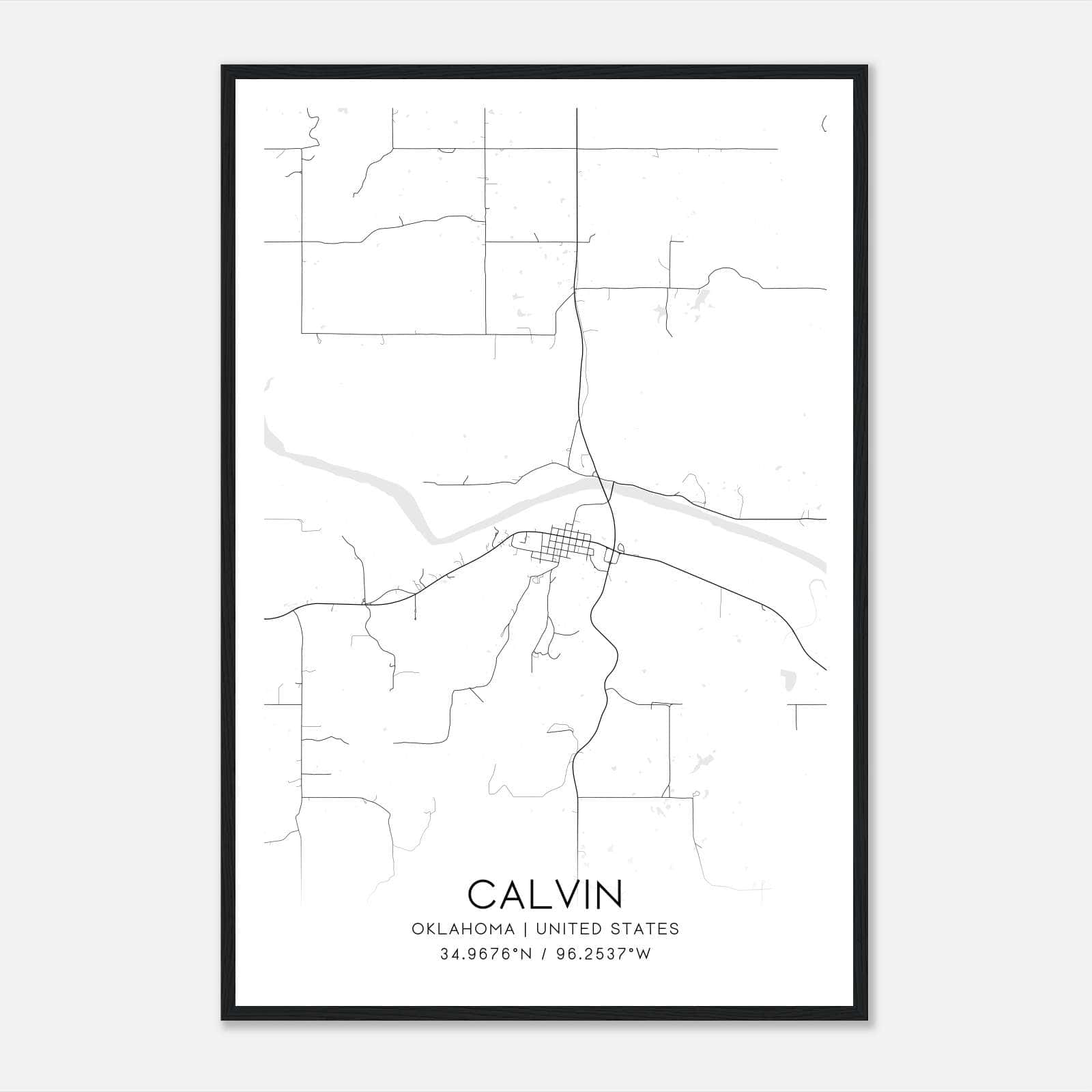 Calvin Oklahoma Map Poster, Modern Home Decor Wall Art Print Calvin Oklahoma Map Poster, Modern Home Decor Wall Art Print