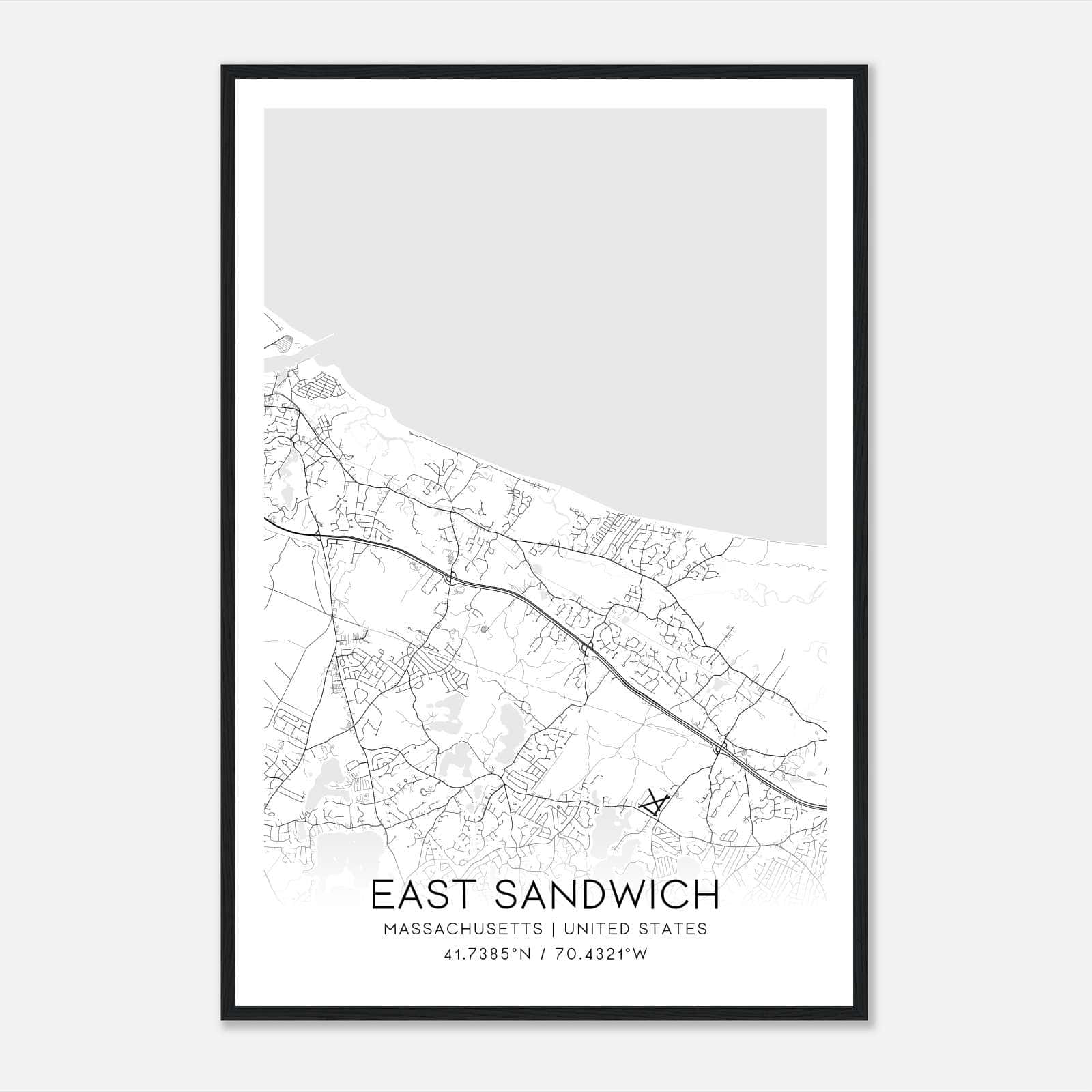 East Sandwich Massachusetts Map Poster, Modern Home Decor Wall Art Print East Sandwich Massachusetts Map Poster, Modern Home Decor Wall Art Print