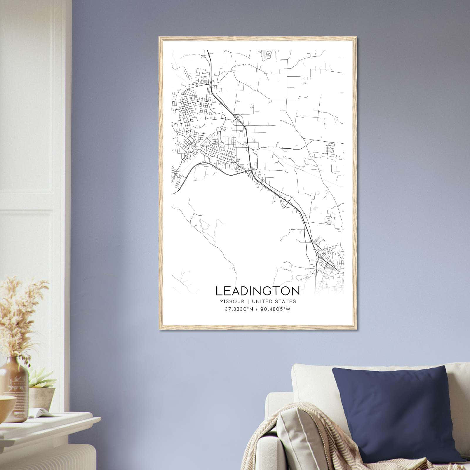 Deerfield Kansas Map Poster, Modern Home Decor Wall Art Print (Copy)
