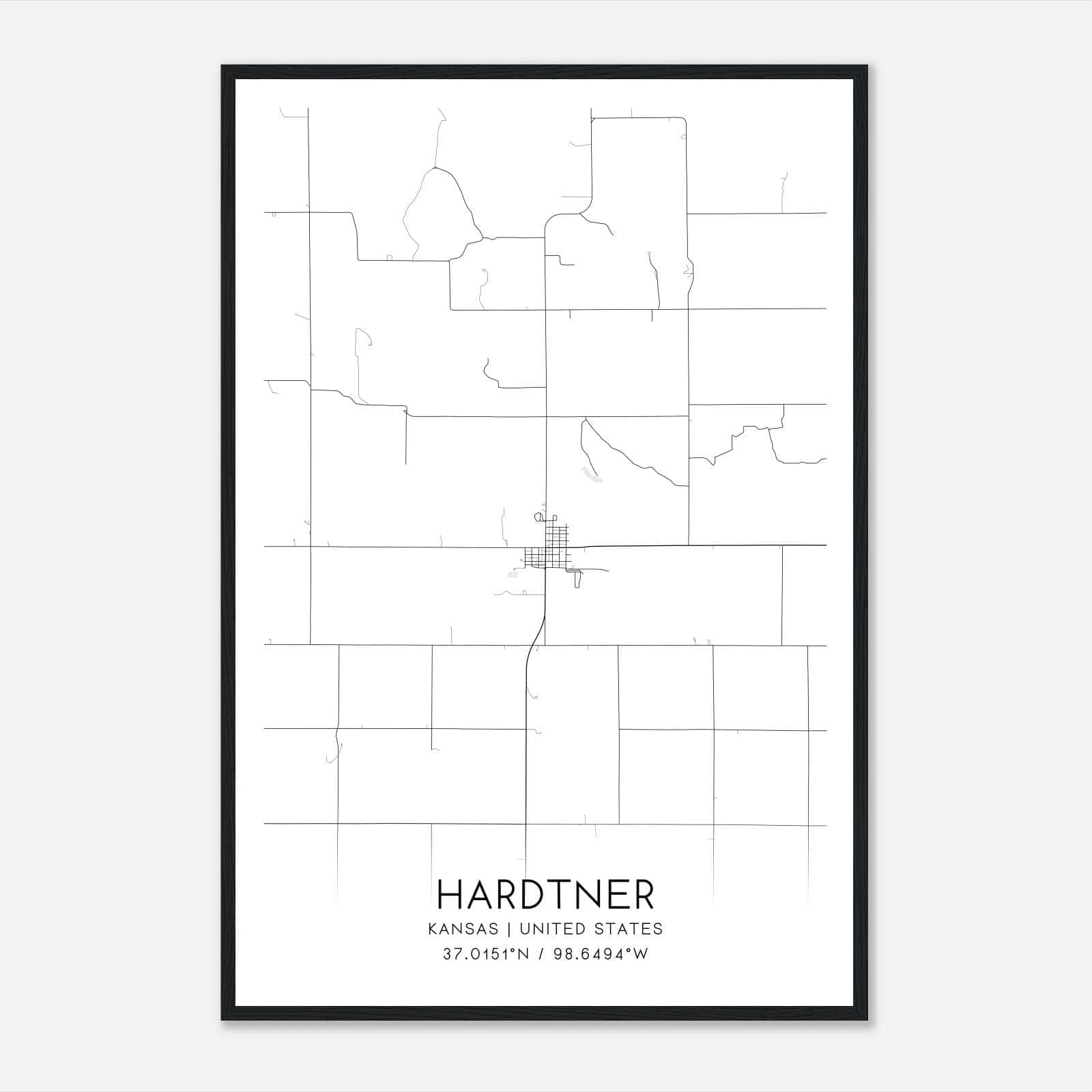 Hardtner Kansas Map Poster, Modern Home Decor Wall Art Print Hardtner Kansas Map Poster, Modern Home Decor Wall Art Print