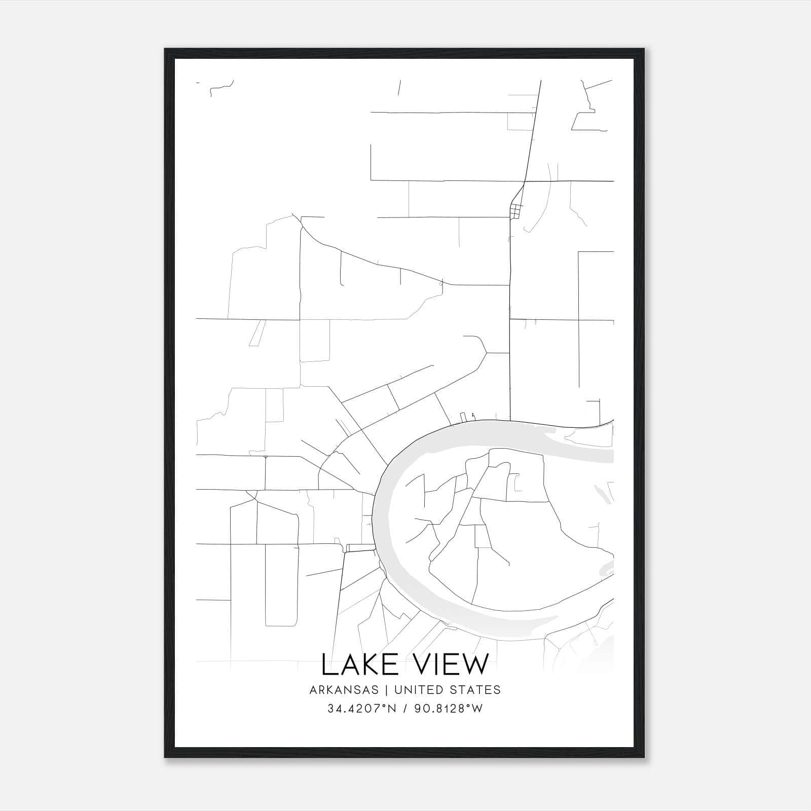 Lake View Arkansas Map Poster, Modern Home Decor Wall Art Print Lake View Arkansas Map Poster, Modern Home Decor Wall Art Print