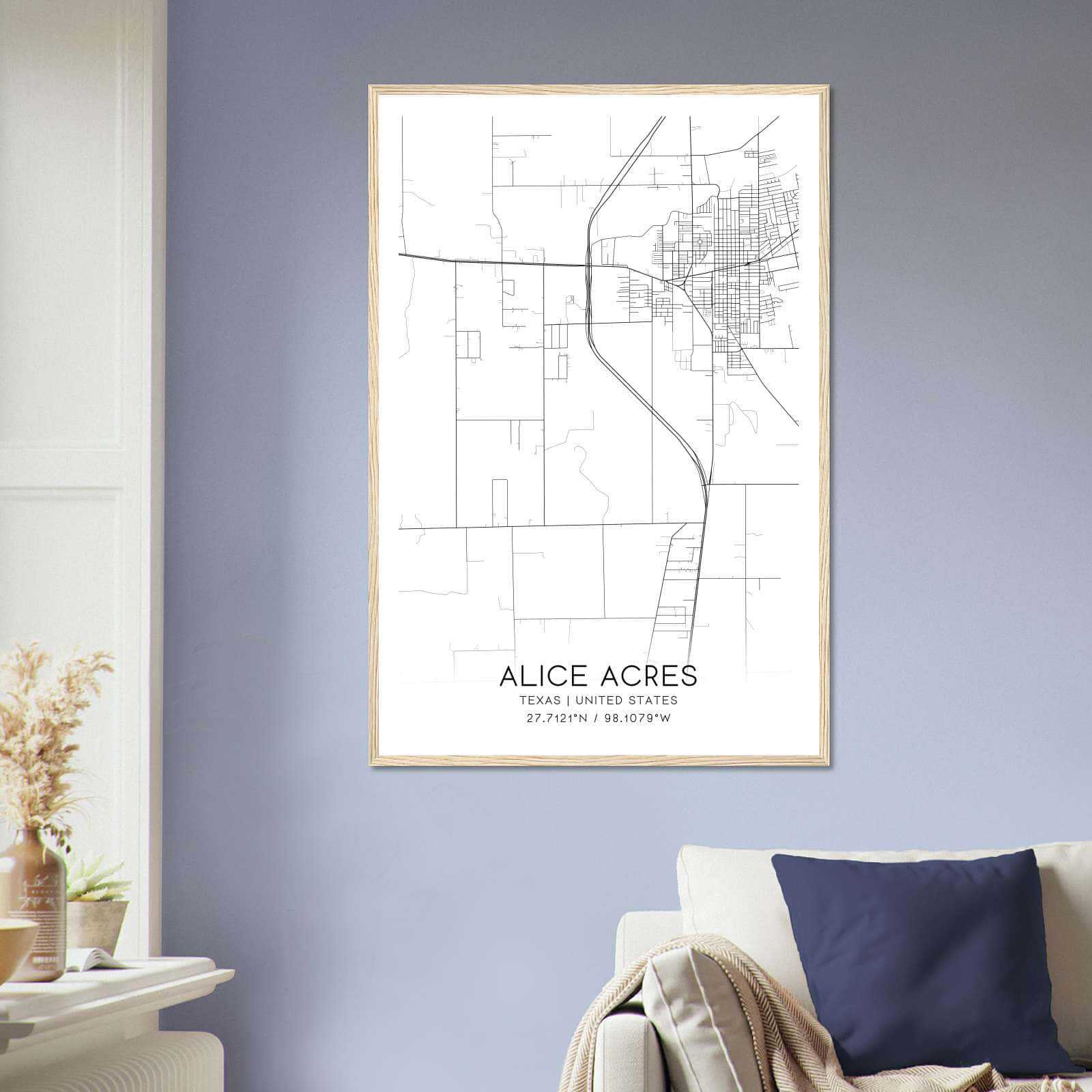 Deerfield Kansas Map Poster, Modern Home Decor Wall Art Print (Copy)