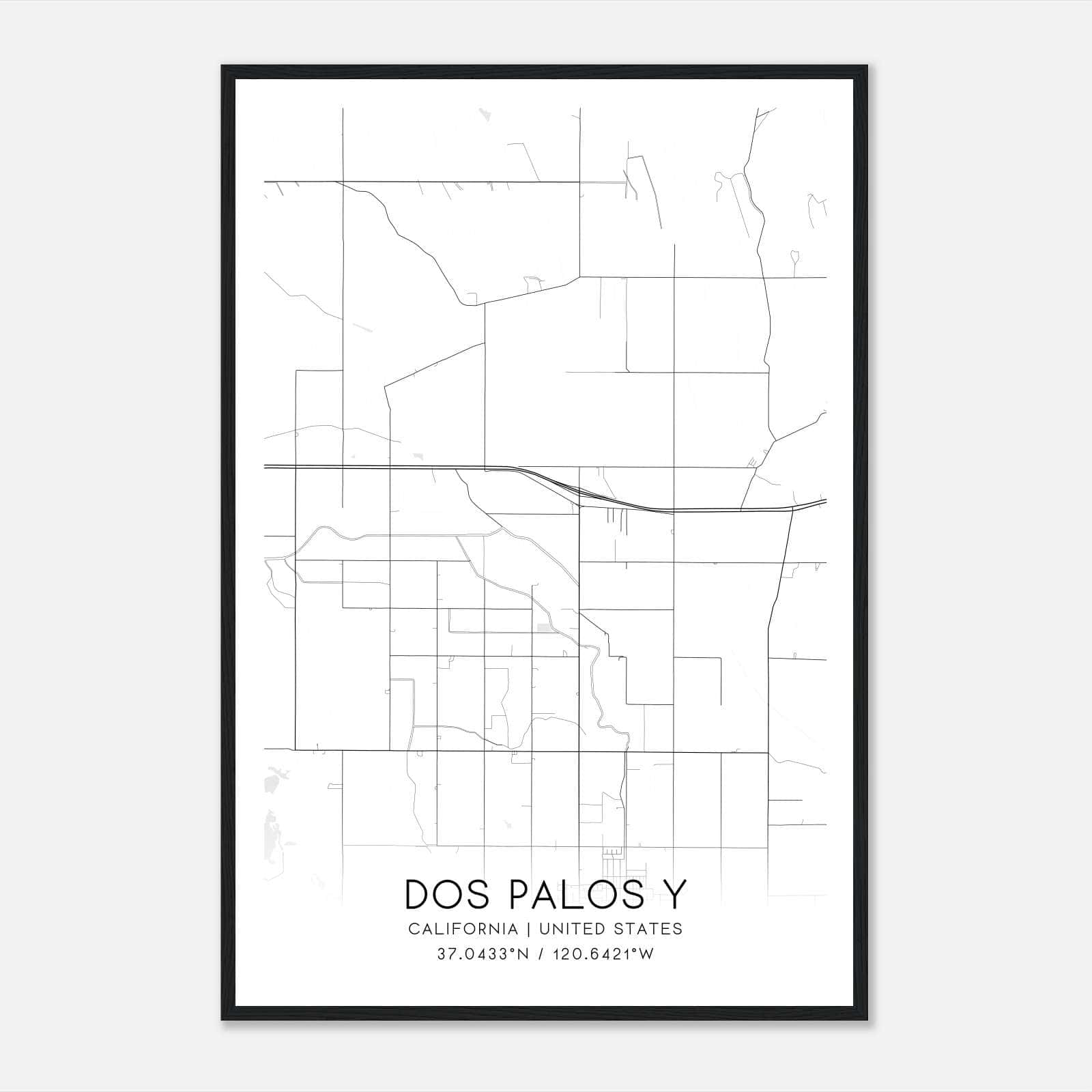 Dos Palos Y California Map Poster, Modern Home Decor Wall Art Print Dos Palos Y California Map Poster, Modern Home Decor Wall Art Print