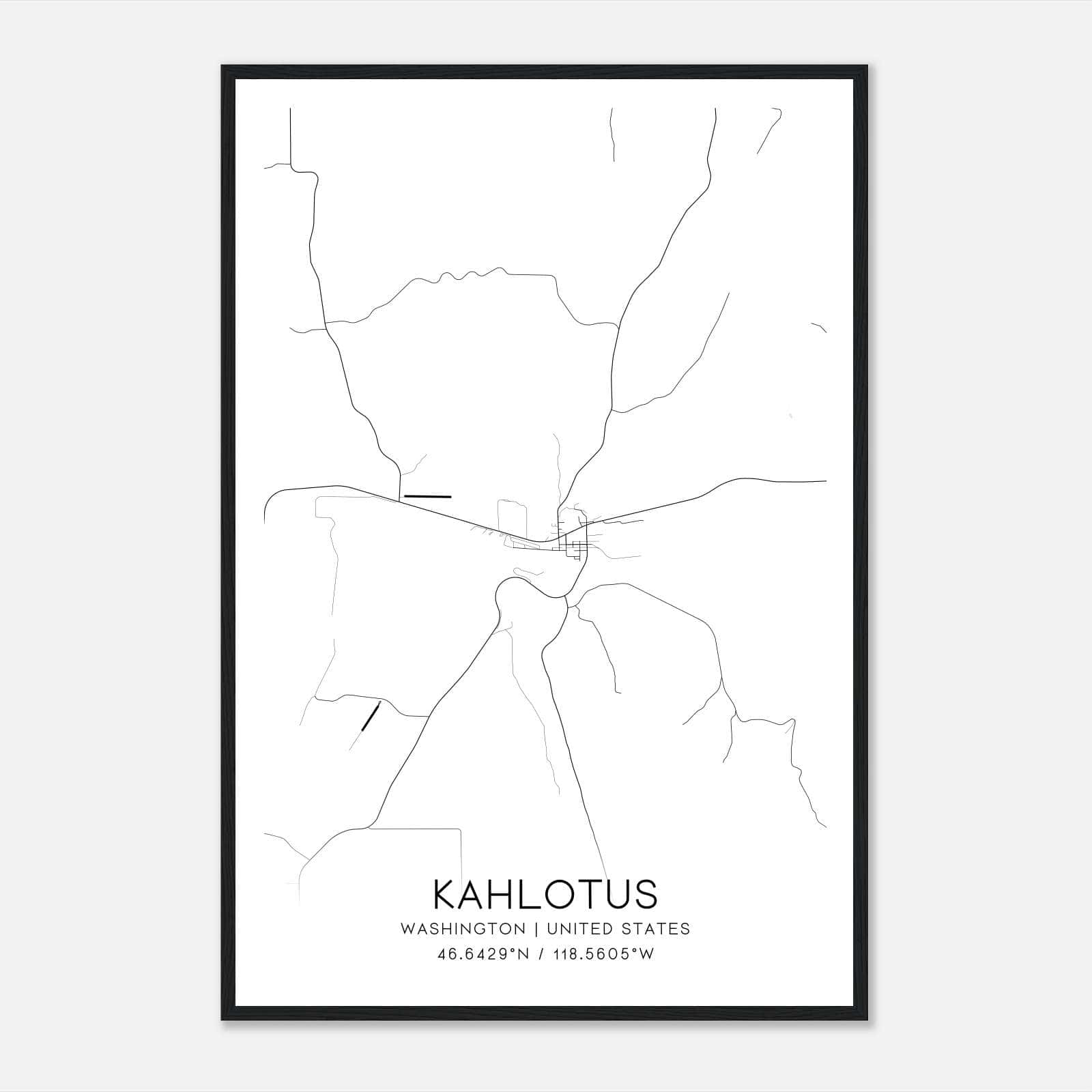 Kahlotus Washington Map Poster, Modern Home Decor Wall Art Print Kahlotus Washington Map Poster, Modern Home Decor Wall Art Print