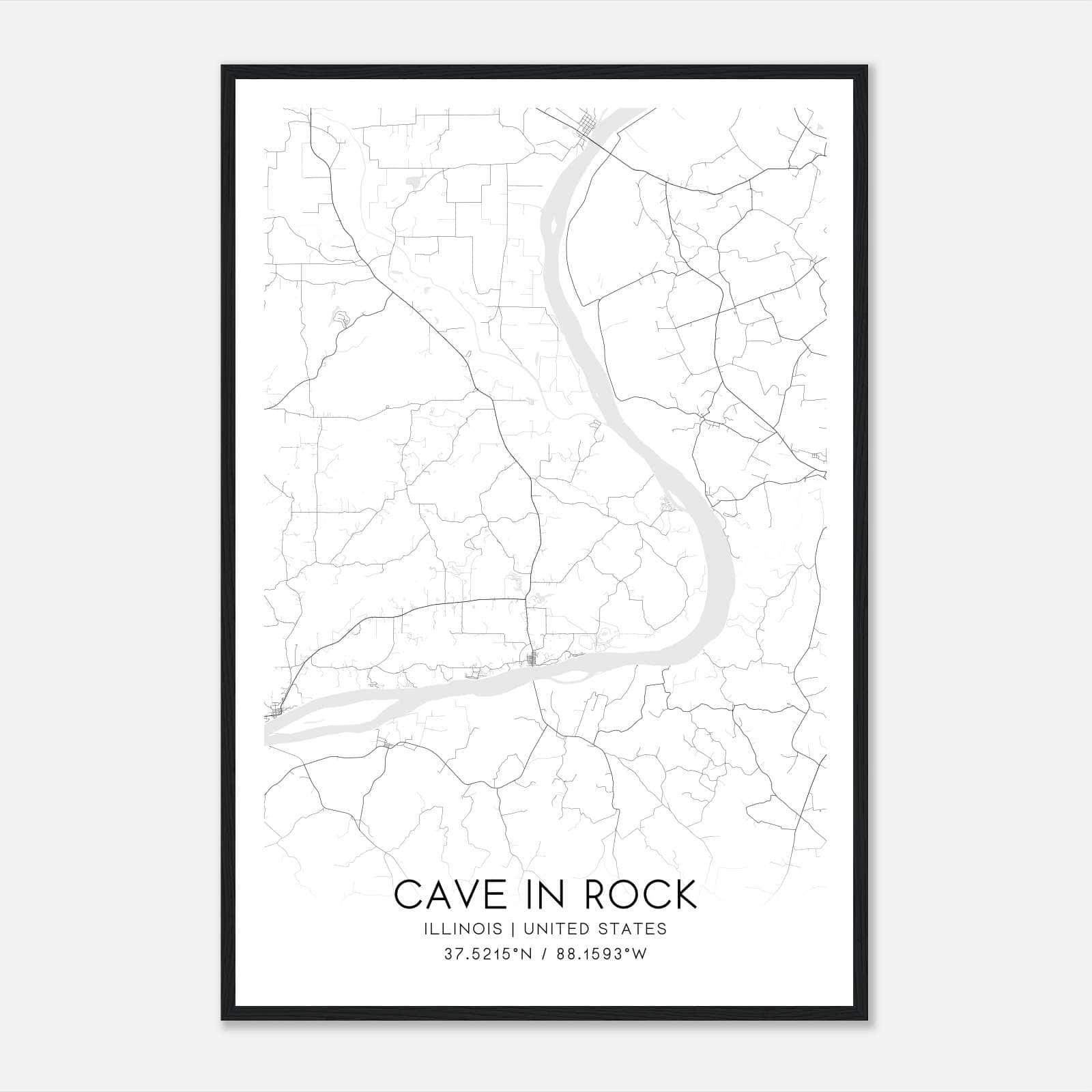 Cave In Rock Illinois Map Poster, Modern Home Decor Wall Art Print Cave In Rock Illinois Map Poster, Modern Home Decor Wall Art Print