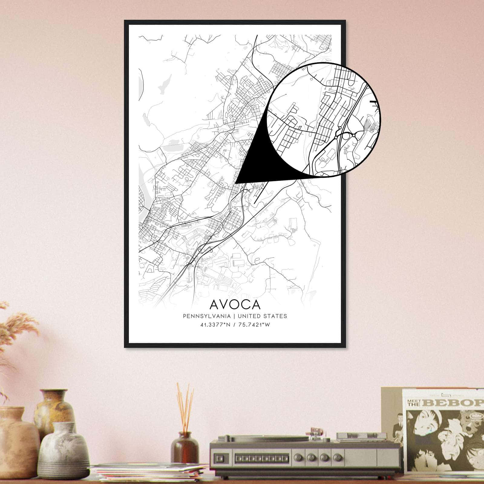 Deerfield Kansas Map Poster, Modern Home Decor Wall Art Print (Copy)