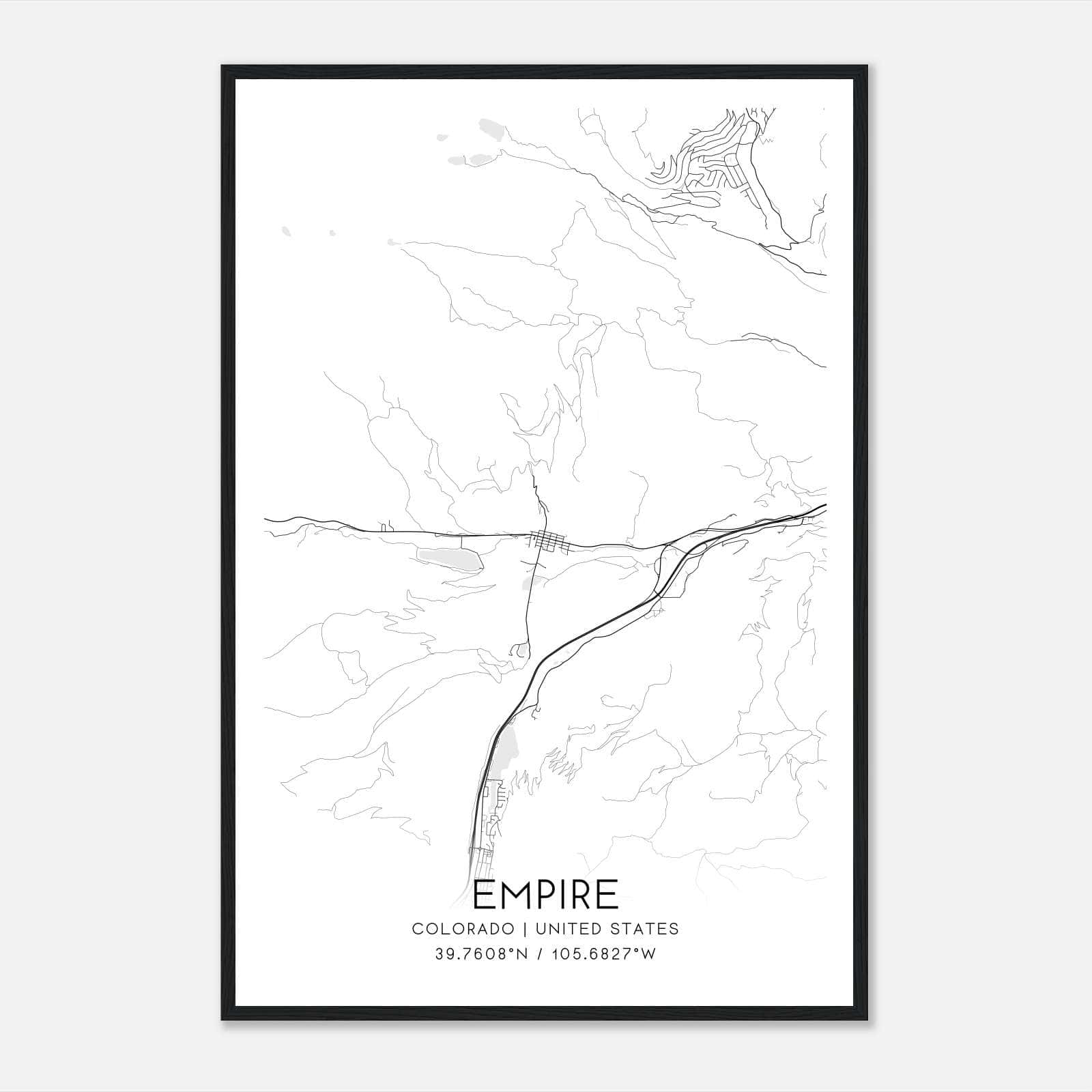 Empire Colorado Map Poster, Modern Home Decor Wall Art Print Empire Colorado Map Poster, Modern Home Decor Wall Art Print