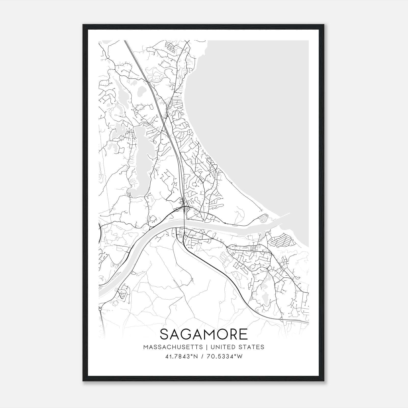 Sagamore Massachusetts Map Poster, Modern Home Decor Wall Art Print Sagamore Massachusetts Map Poster, Modern Home Decor Wall Art Print