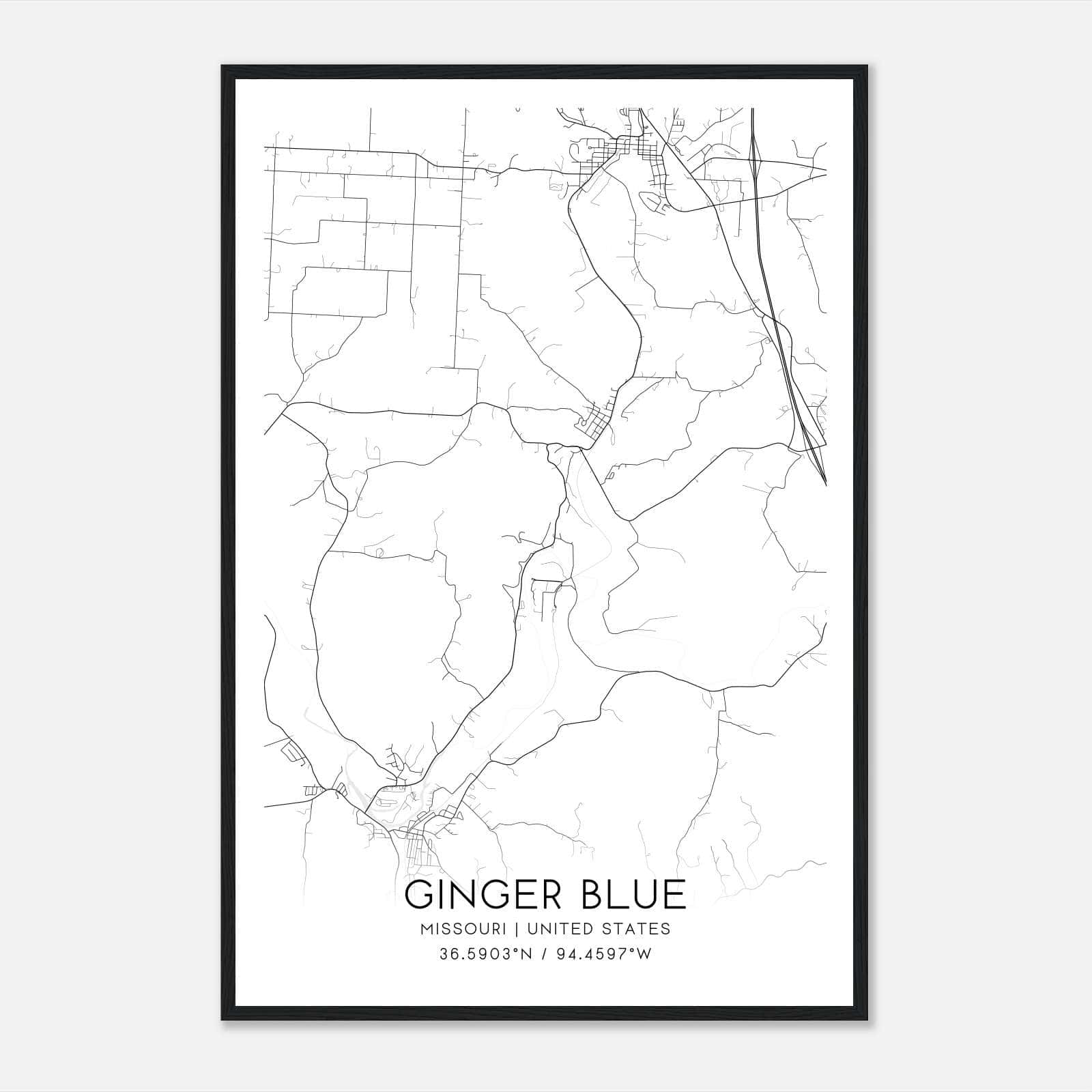 Ginger Blue Missouri Map Poster, Modern Home Decor Wall Art Print Ginger Blue Missouri Map Poster, Modern Home Decor Wall Art Print