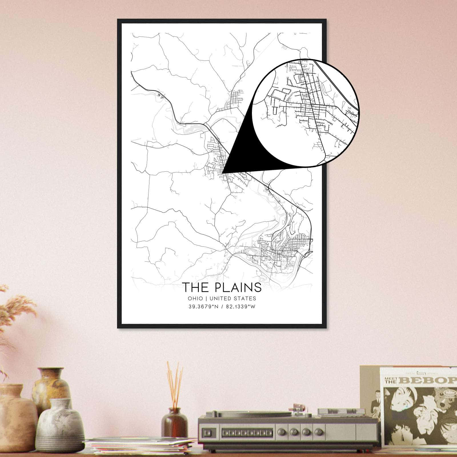 Deerfield Kansas Map Poster, Modern Home Decor Wall Art Print (Copy)