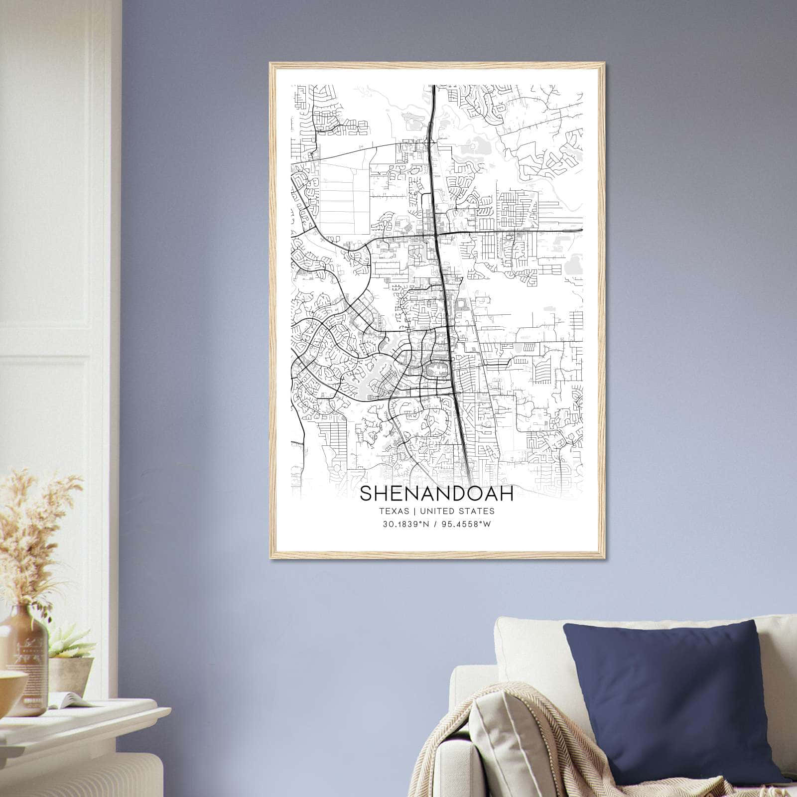 Deerfield Kansas Map Poster, Modern Home Decor Wall Art Print (Copy)