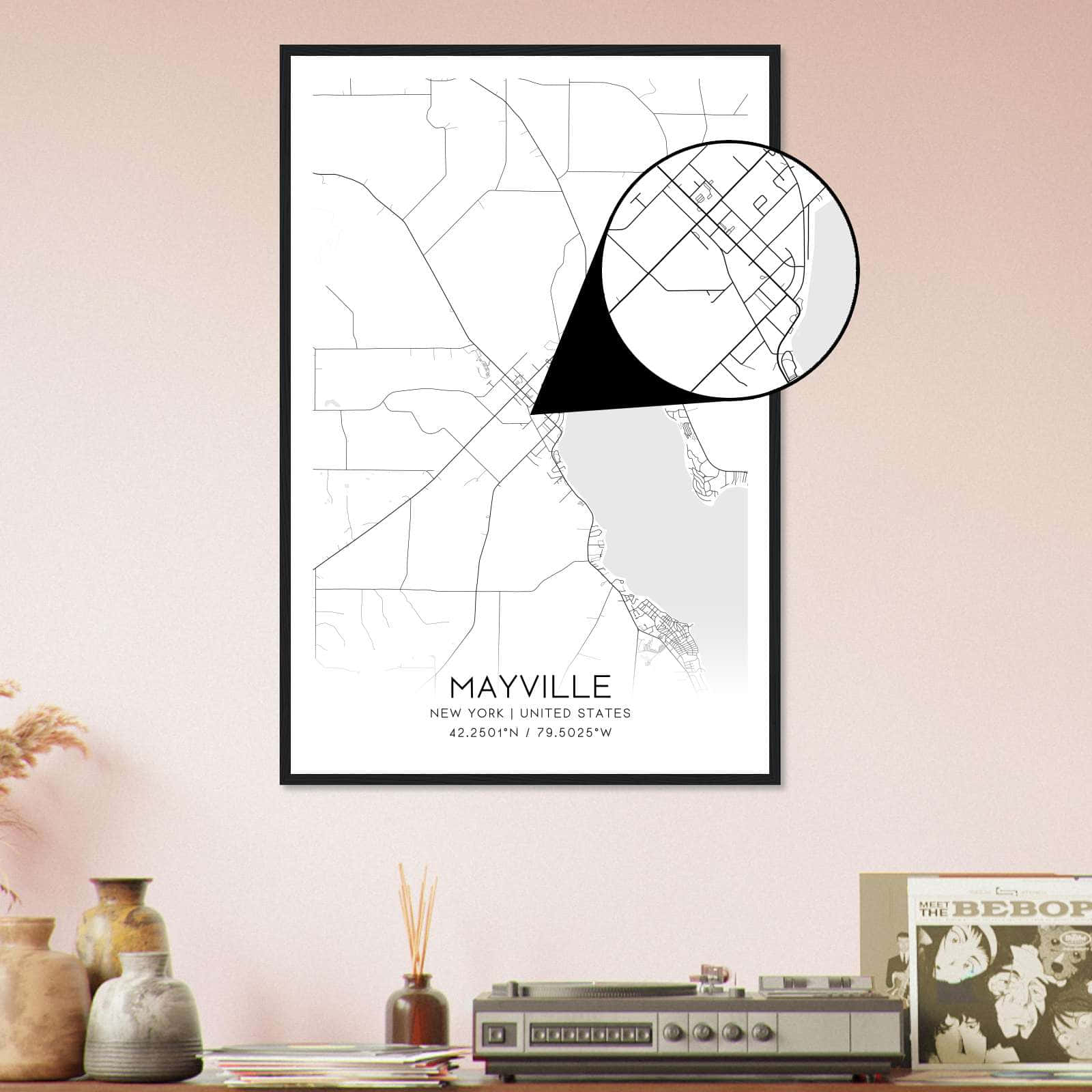 Deerfield Kansas Map Poster, Modern Home Decor Wall Art Print (Copy)