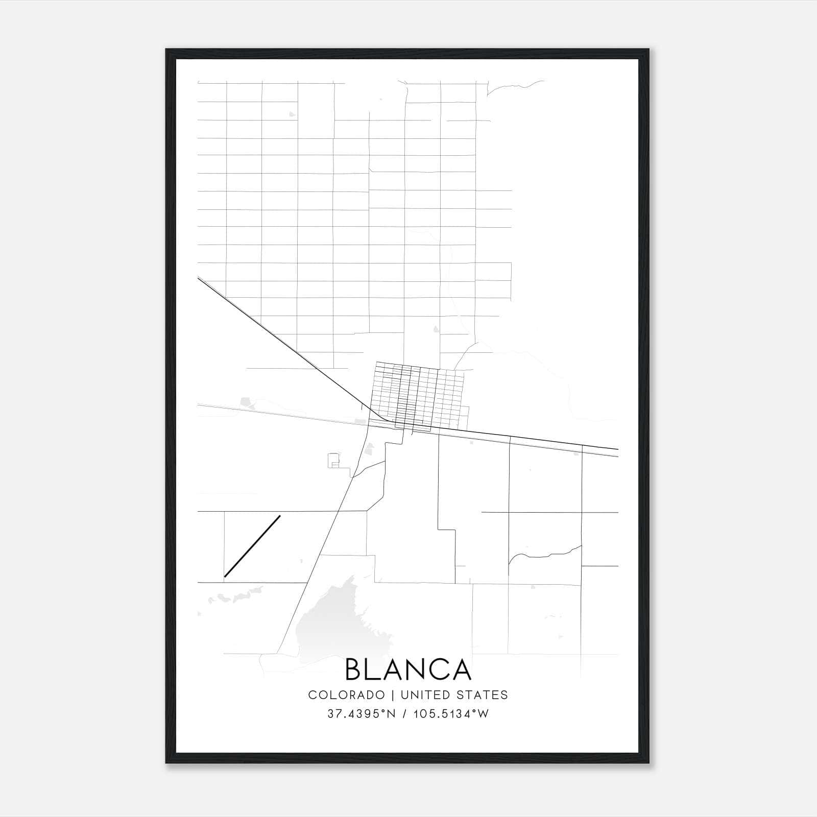 Blanca Colorado Map Poster, Modern Home Decor Wall Art Print Blanca Colorado Map Poster, Modern Home Decor Wall Art Print