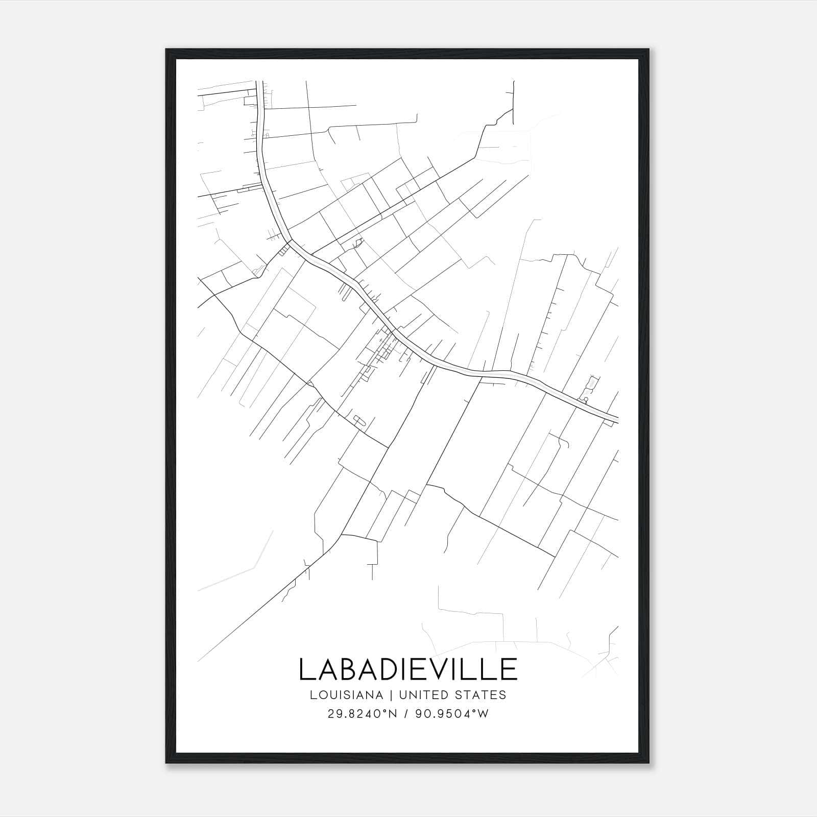 Labadieville Louisiana Map Poster, Modern Home Decor Wall Art Print Labadieville Louisiana Map Poster, Modern Home Decor Wall Art Print