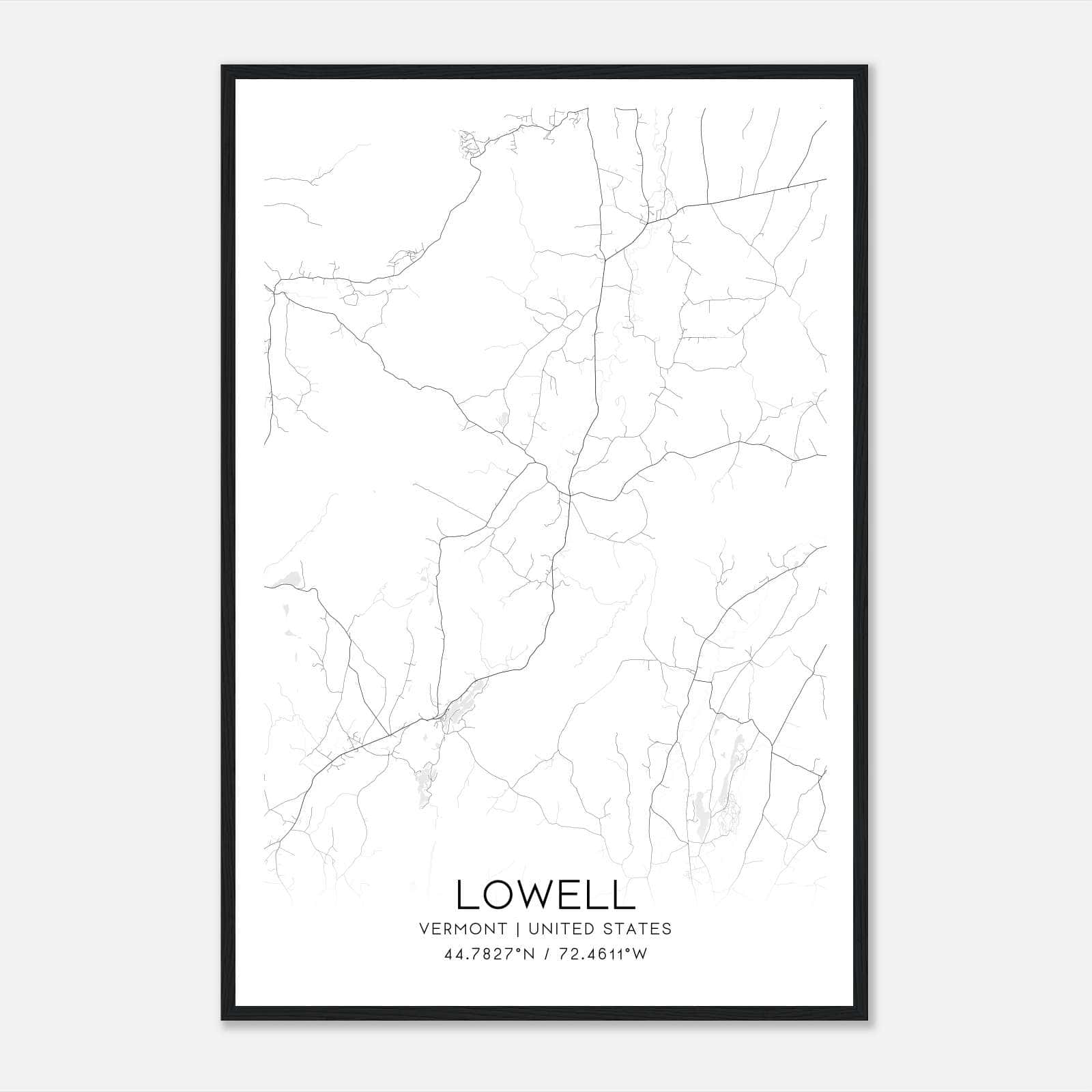 Lowell Vermont Map Poster, Modern Home Decor Wall Art Print Lowell Vermont Map Poster, Modern Home Decor Wall Art Print