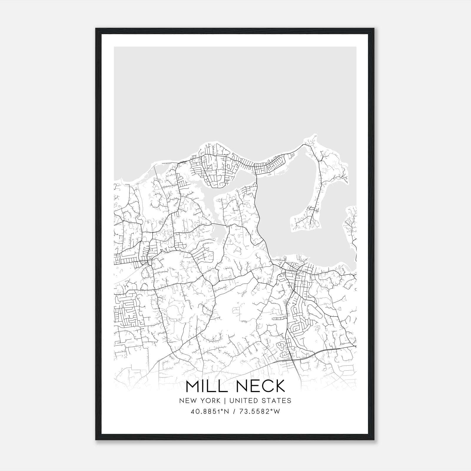 Mill Neck New York Map Poster, Modern Home Decor Wall Art Print Mill Neck New York Map Poster, Modern Home Decor Wall Art Print