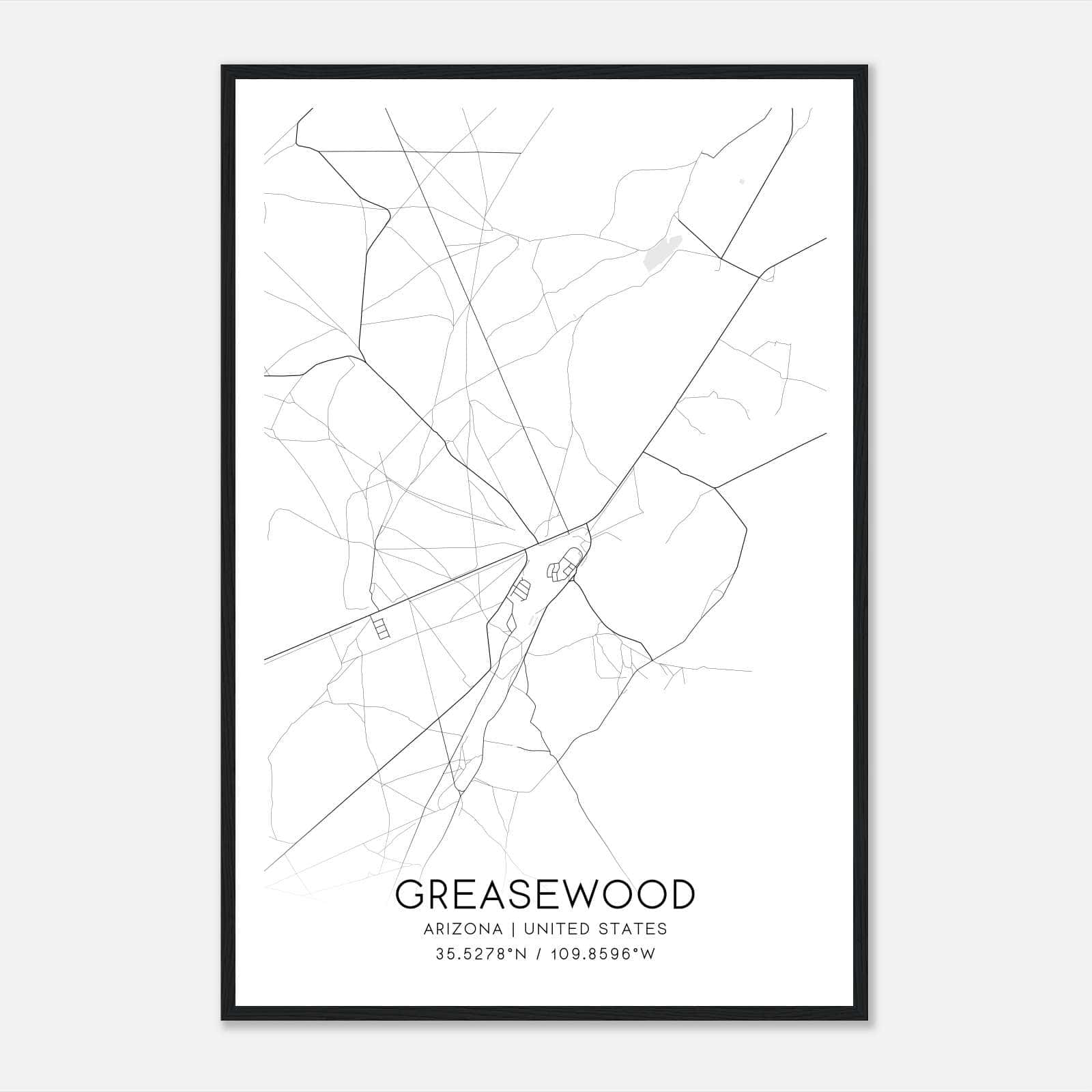 Greasewood Arizona Map Poster, Modern Home Decor Wall Art Print Greasewood Arizona Map Poster, Modern Home Decor Wall Art Print