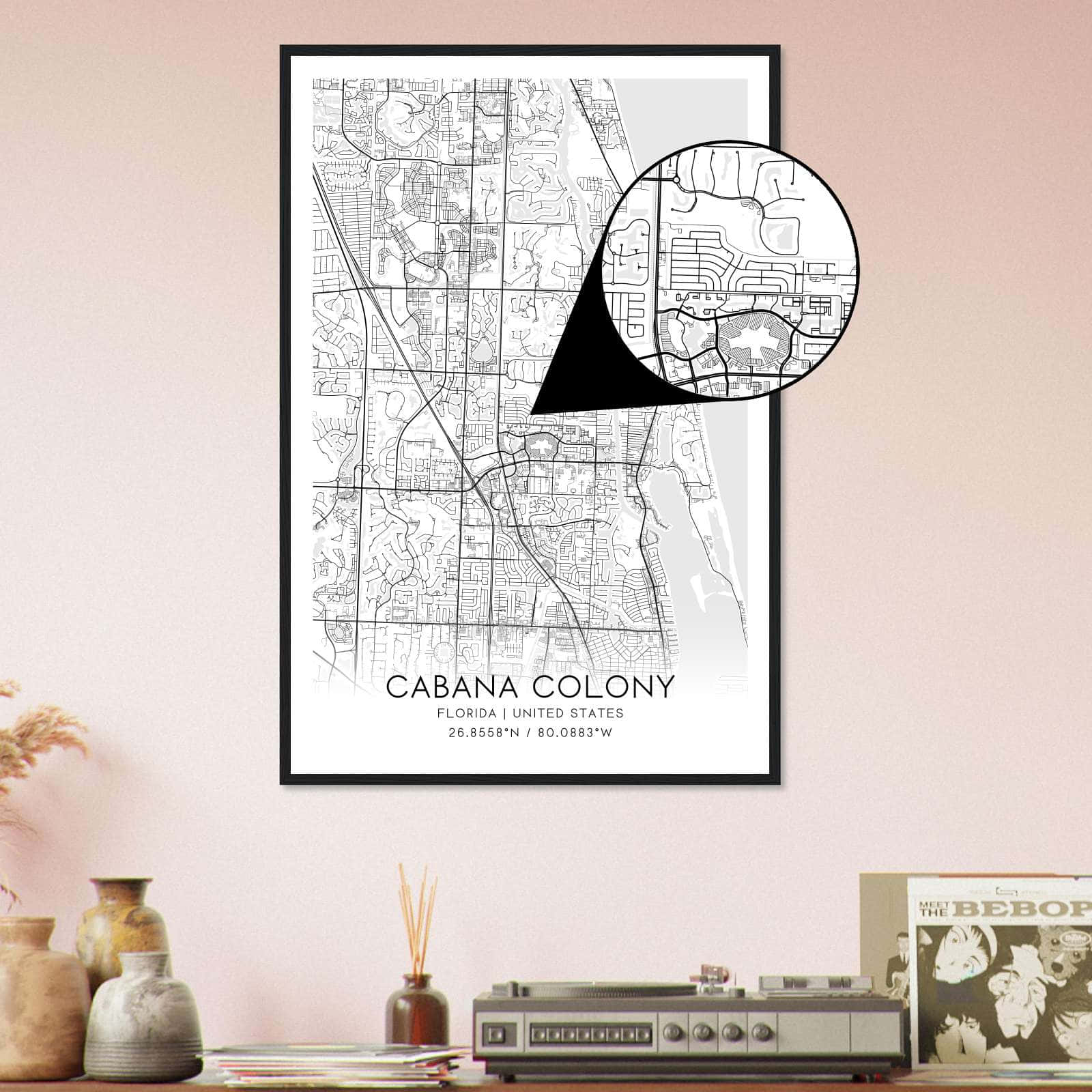 Deerfield Kansas Map Poster, Modern Home Decor Wall Art Print (Copy)