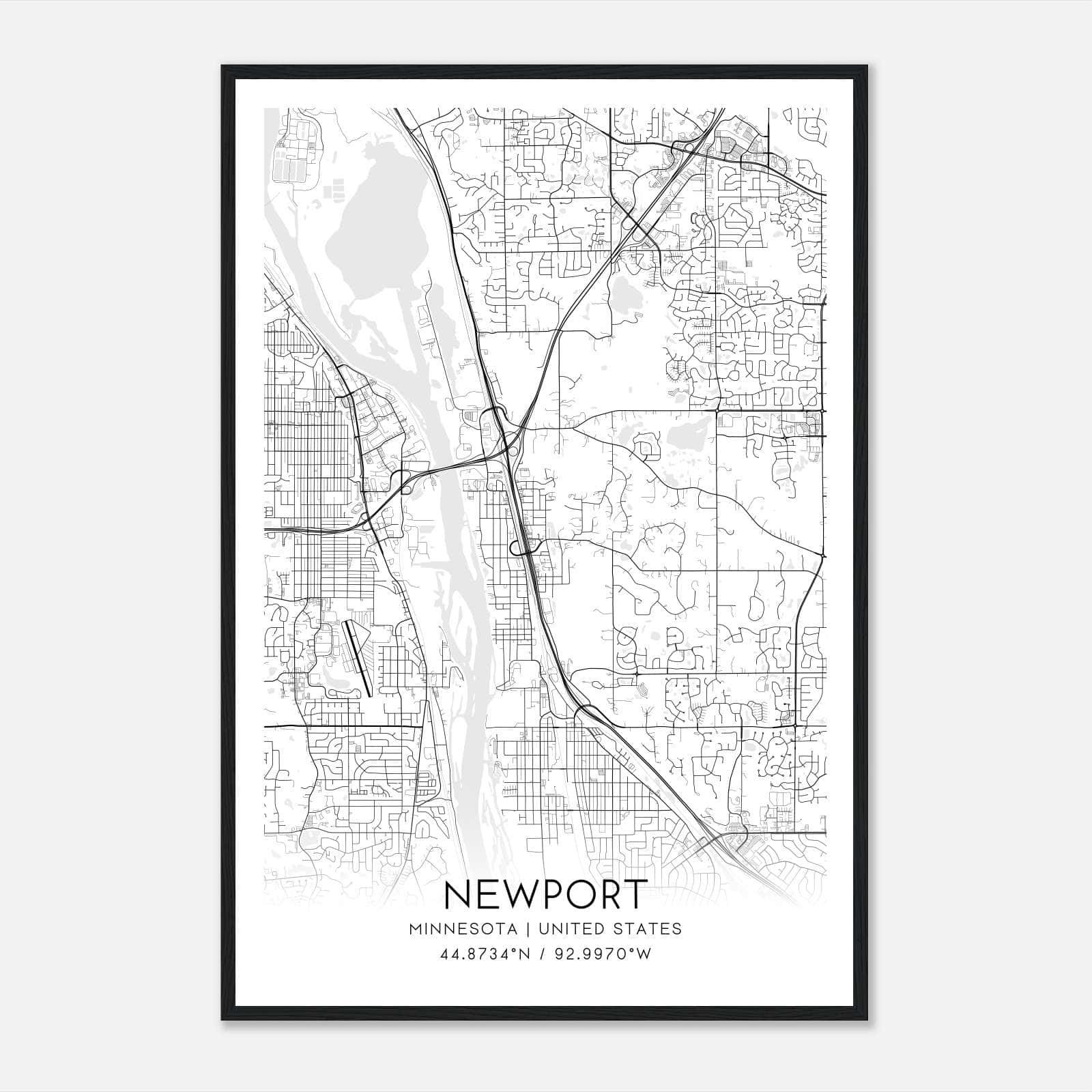 Newport Minnesota Map Poster, Modern Home Decor Wall Art Print Newport Minnesota Map Poster, Modern Home Decor Wall Art Print