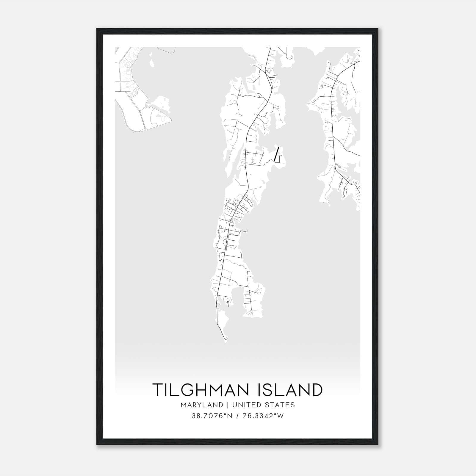Tilghman Island Maryland Map Poster, Modern Home Decor Wall Art Print Tilghman Island Maryland Map Poster, Modern Home Decor Wall Art Print