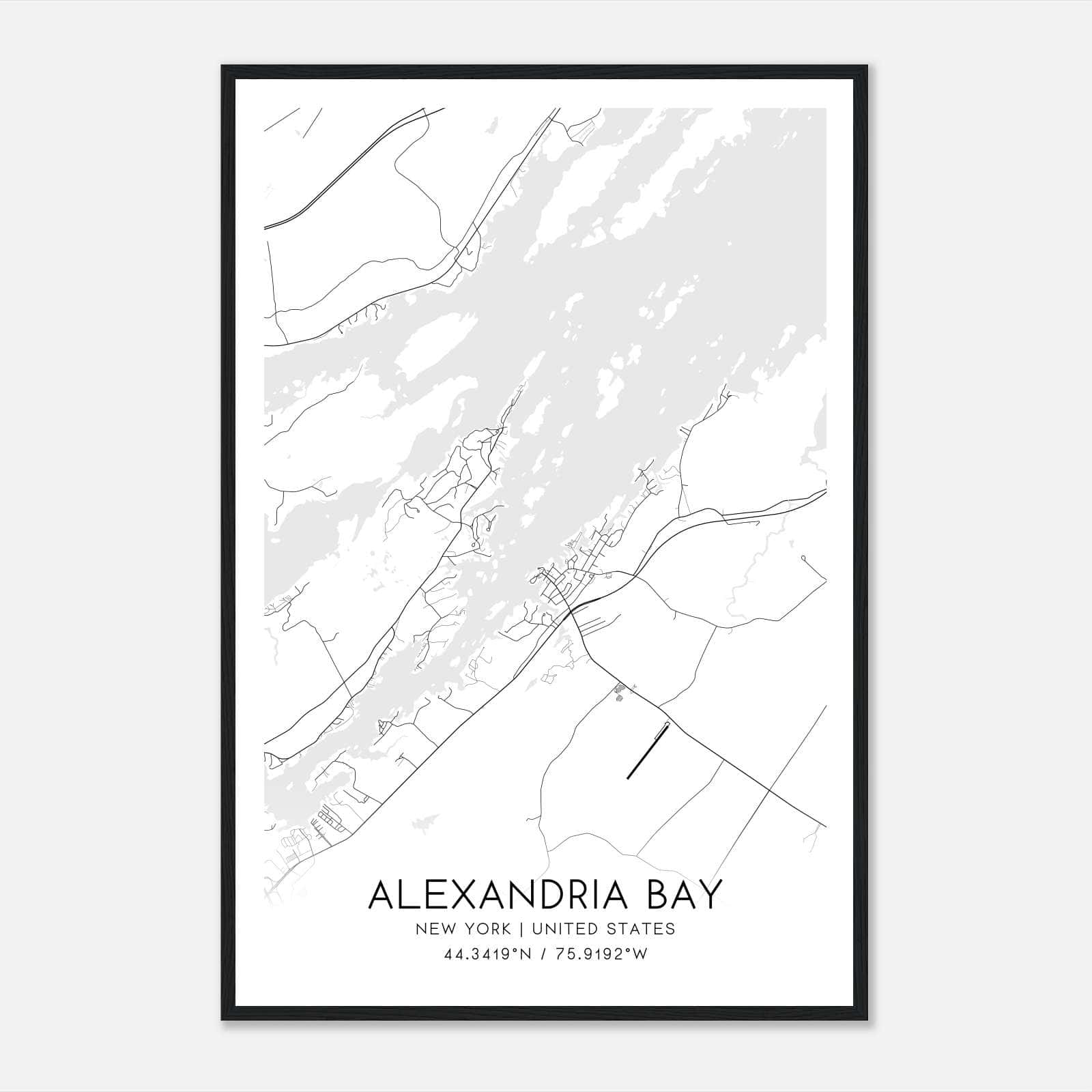 Alexandria Bay New York Map Poster, Modern Home Decor Wall Art Print Alexandria Bay New York Map Poster, Modern Home Decor Wall Art Print