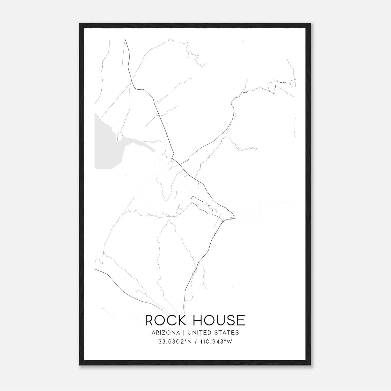 Rock House Arizona Map Poster, Modern Home Decor Wall Art Print Rock House Arizona Map Poster, Modern Home Decor Wall Art Print